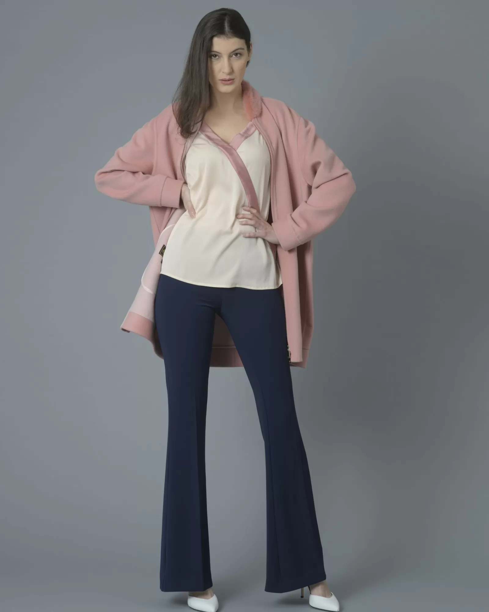 La Piscine Paris Haut en crêpe à finitions en satin Nenette Rose Best