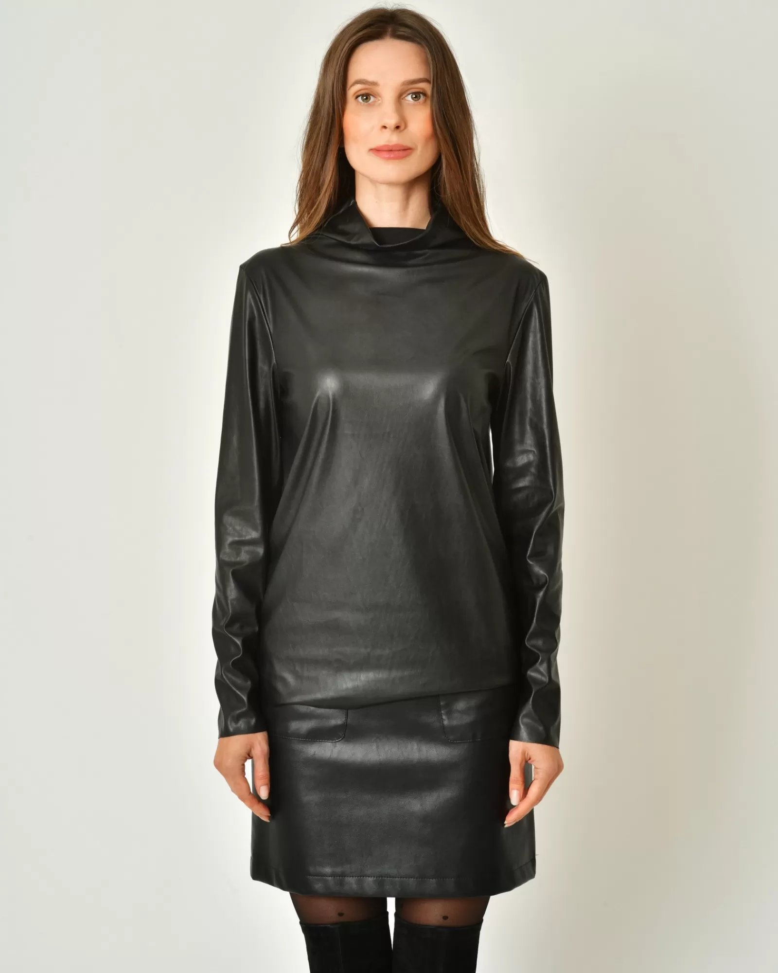 La Piscine Paris Haut en cuir synthétique à col montant Nostra Santissima Noir Outlet