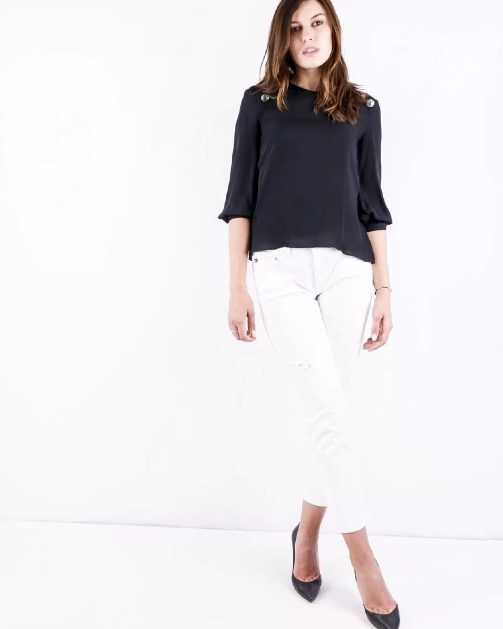 La Piscine Paris Jean skinny effet déchiré Adriano Goldschmied Blanc Discount
