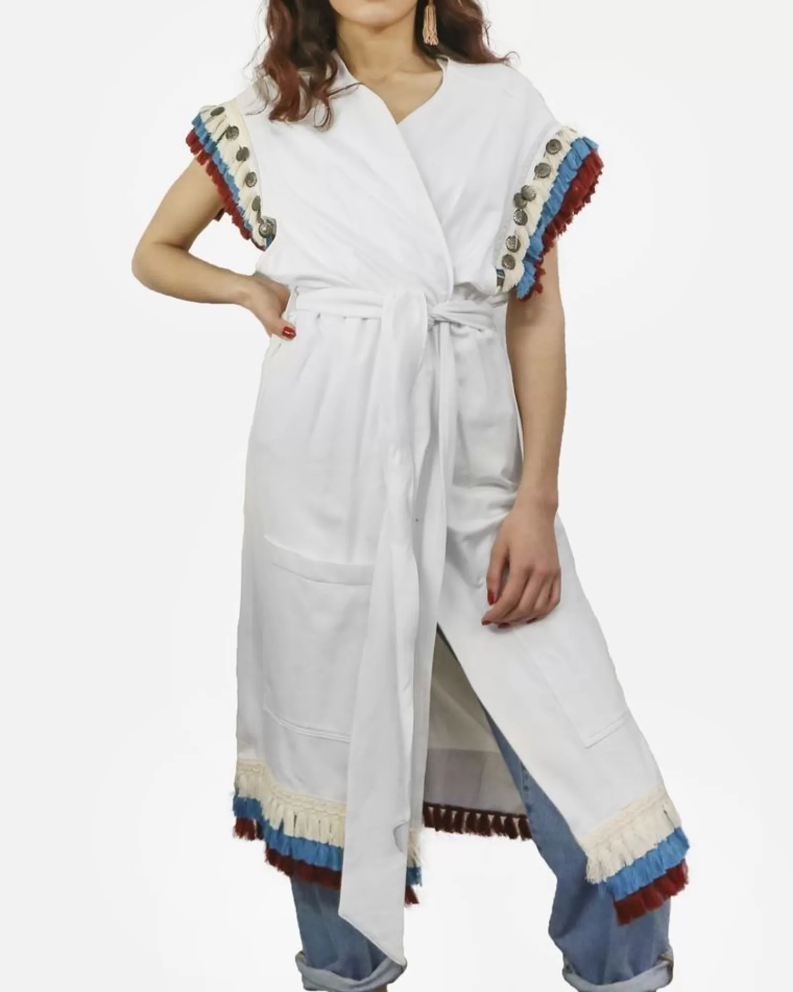 La Piscine Paris Kimono à broderies ethniques Jijil Blanc Cheap