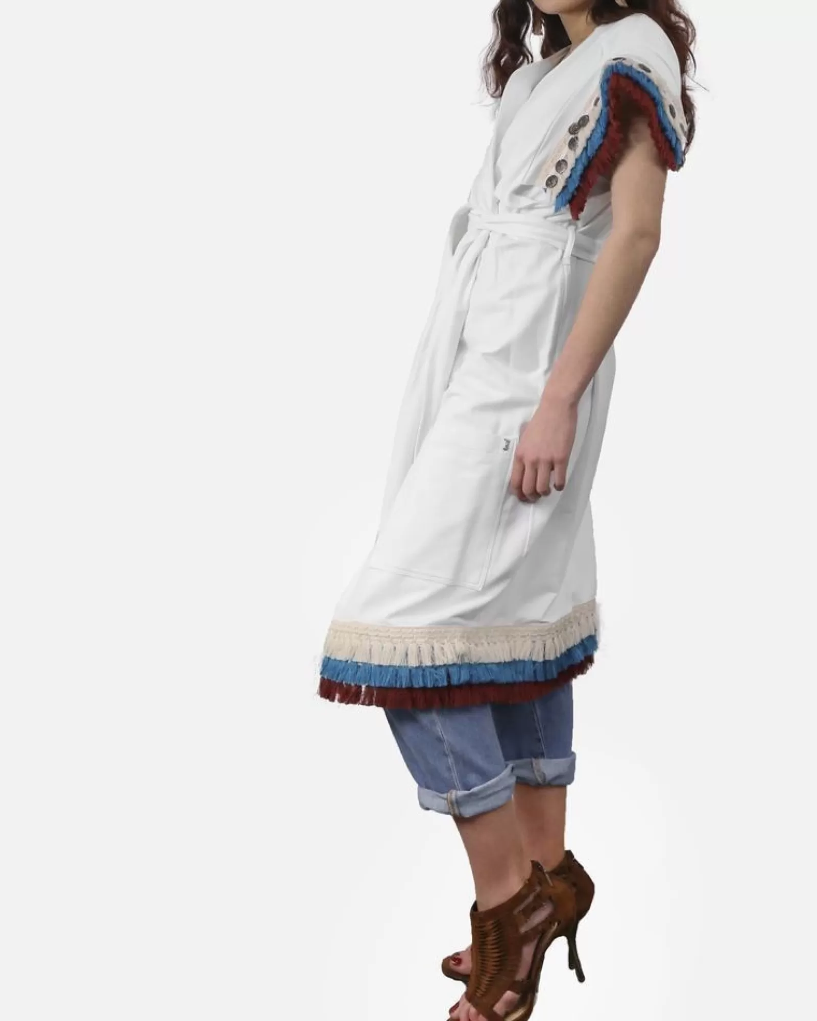 La Piscine Paris Kimono à broderies ethniques Jijil Blanc Cheap