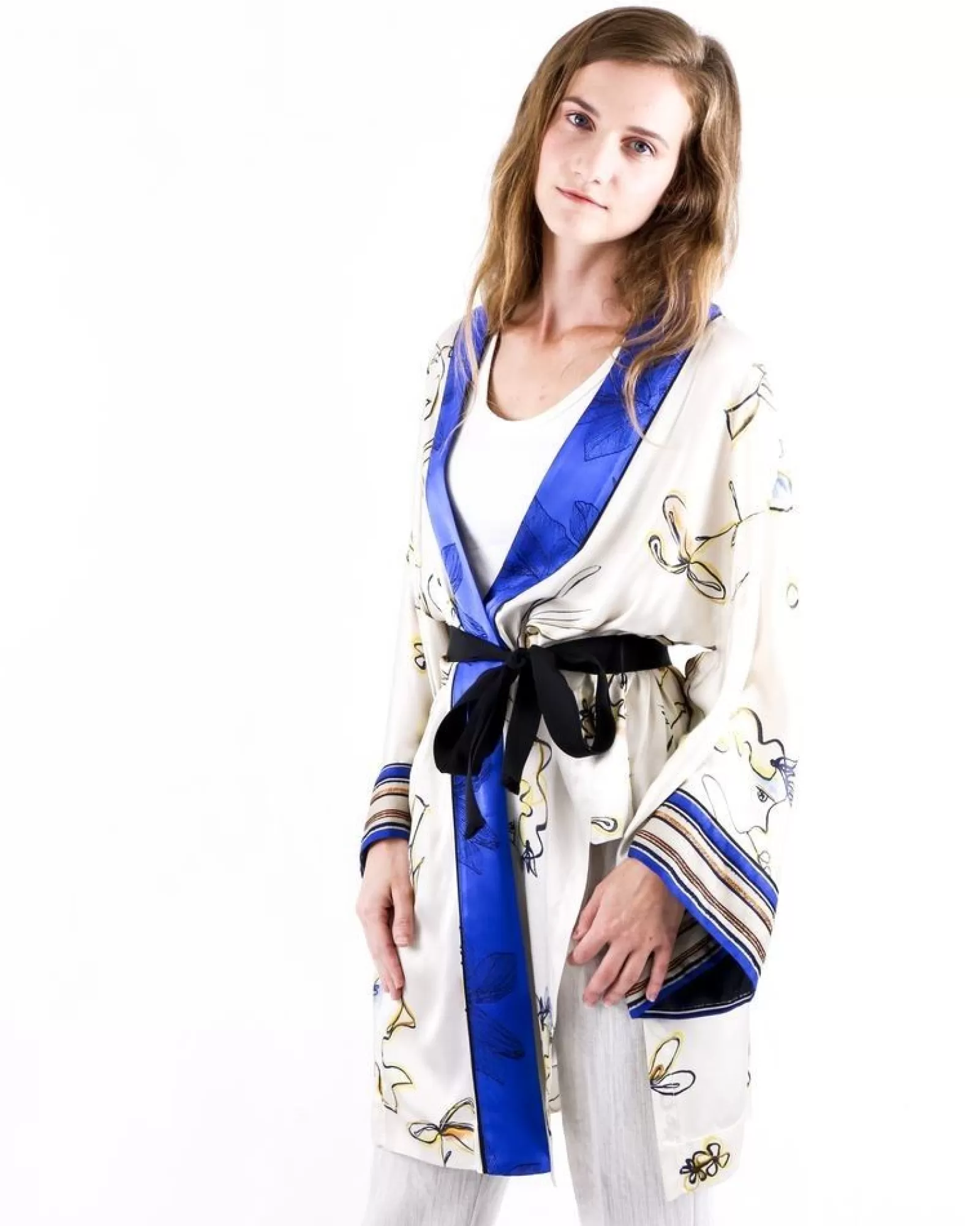 La Piscine Paris Kimono en soie à imprimé floral Forte Forte Beige Shop