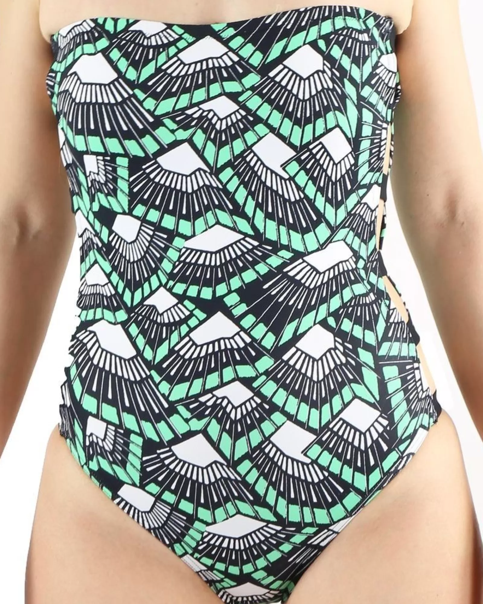 La Piscine Paris Maillot 1 pièce noir et ajouré Pamela de Beaumane Vert Flash Sale
