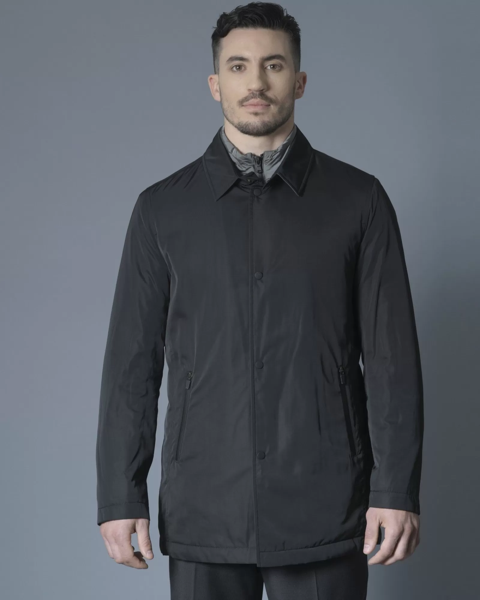 La Piscine Paris Manteau à col matelassé amovible Nino Danieli Noir Fashion