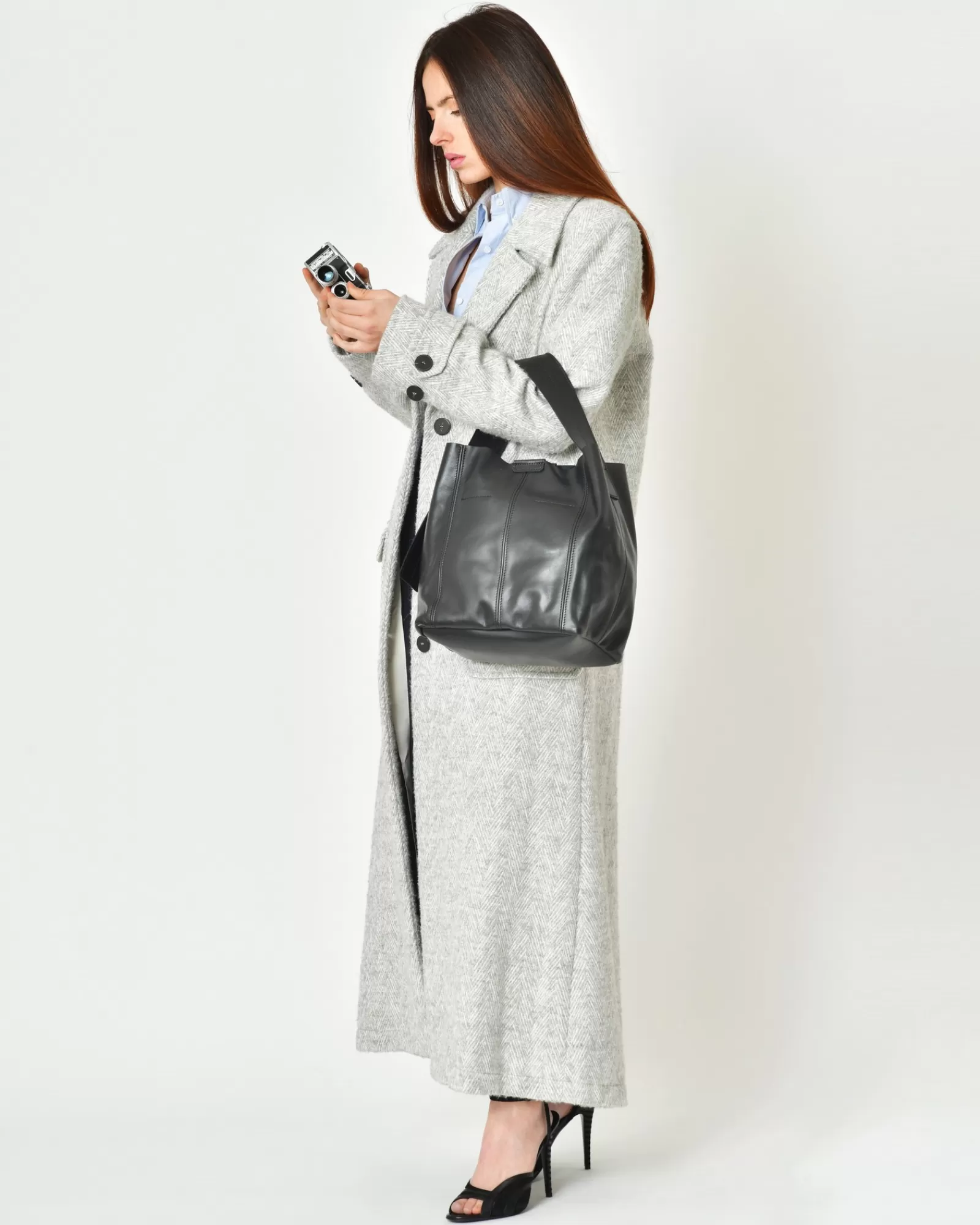 La Piscine Paris Manteau à imprimé chevron Forte Forte Gris Store