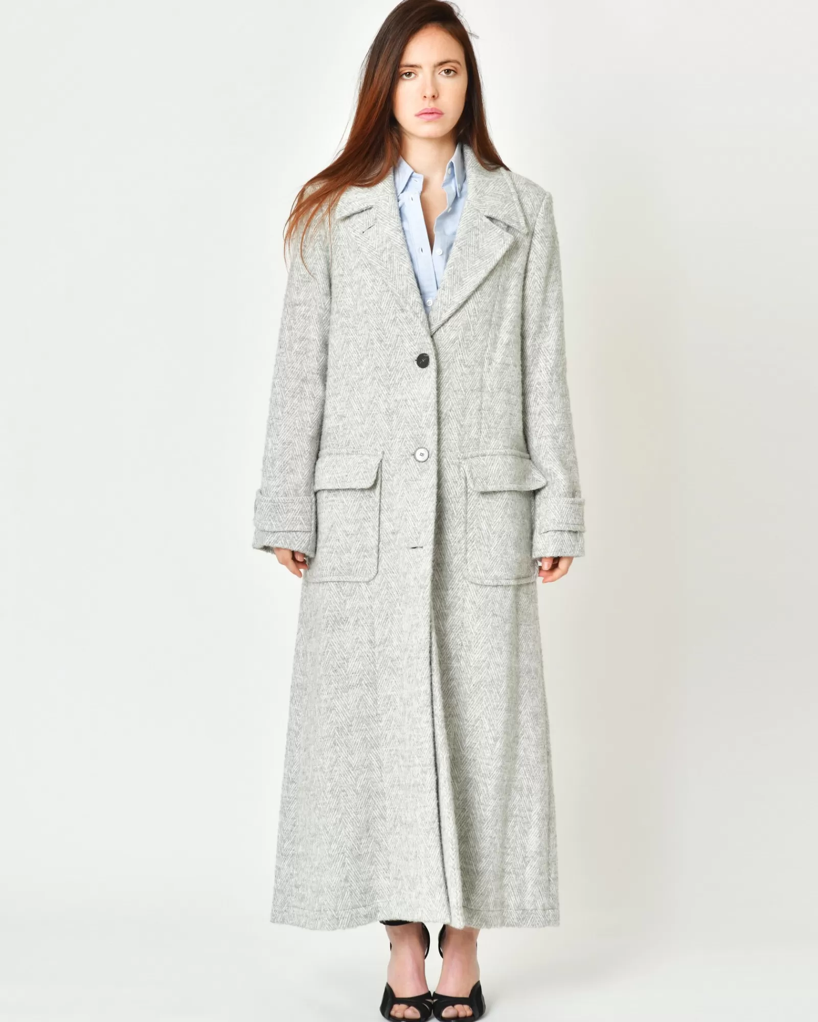 La Piscine Paris Manteau à imprimé chevron Forte Forte Gris Store