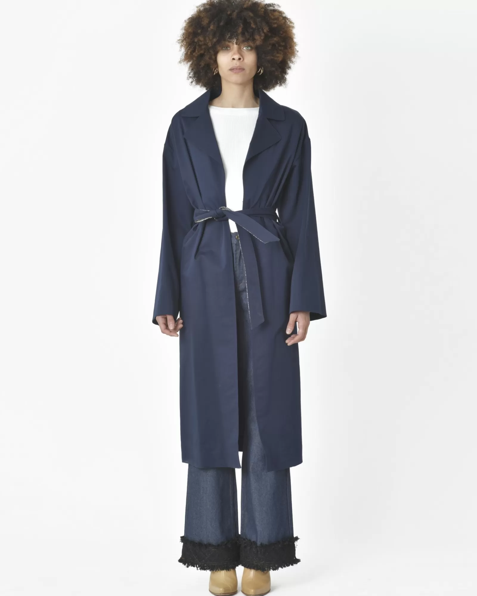 La Piscine Paris Manteau marine Borbonese Bleu Store