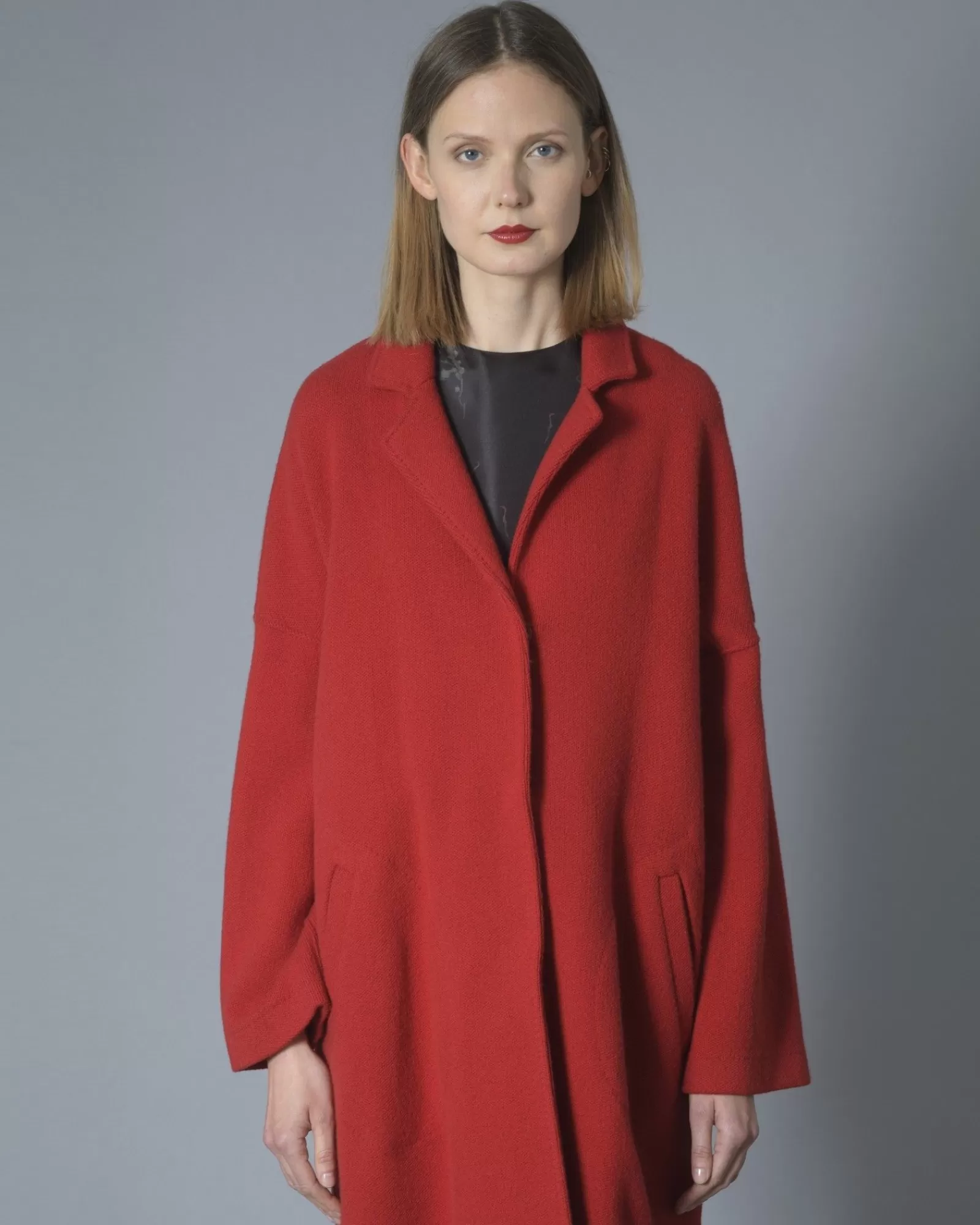 La Piscine Paris Manteau en alpaga mélangé Manzoni 24 Rouge Shop