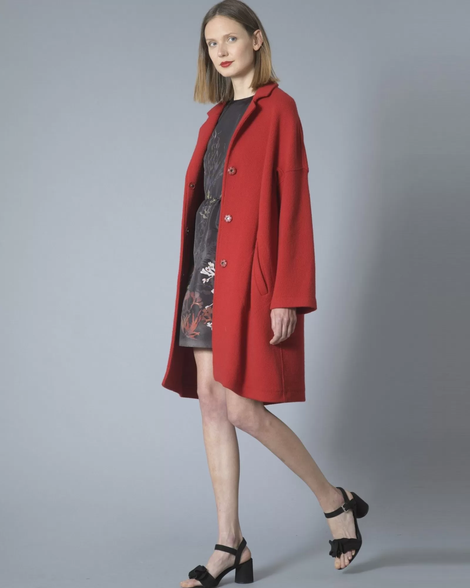 La Piscine Paris Manteau en alpaga mélangé Manzoni 24 Rouge Shop