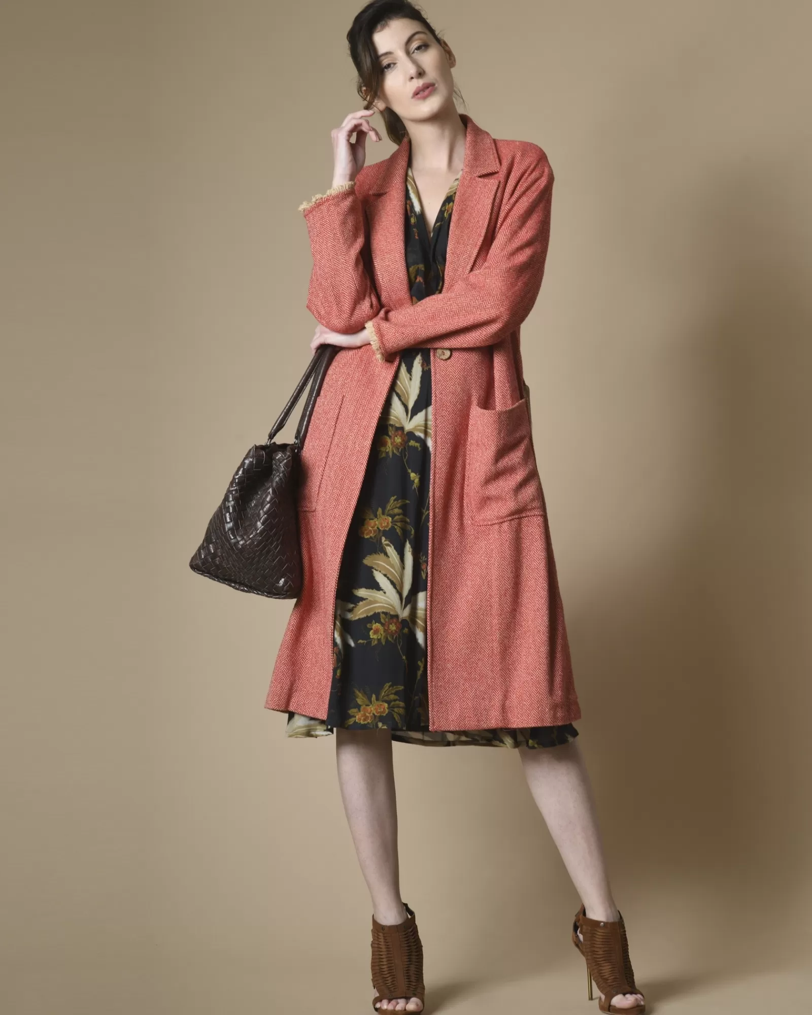 La Piscine Paris Manteau en coton à motifs chevron Diega Rouge Best