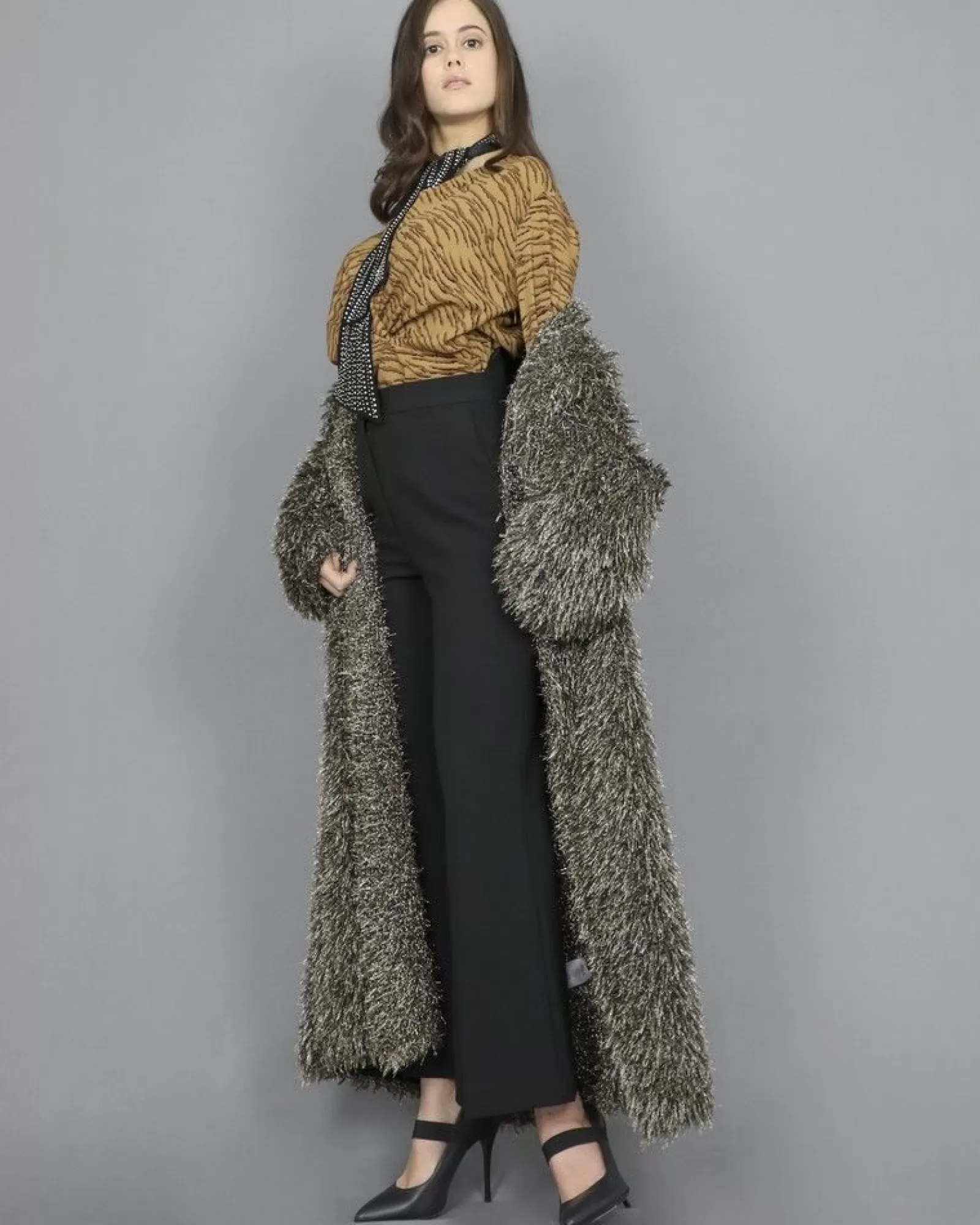 La Piscine Paris Manteau en fibres métalliques Momoni Doré Flash Sale