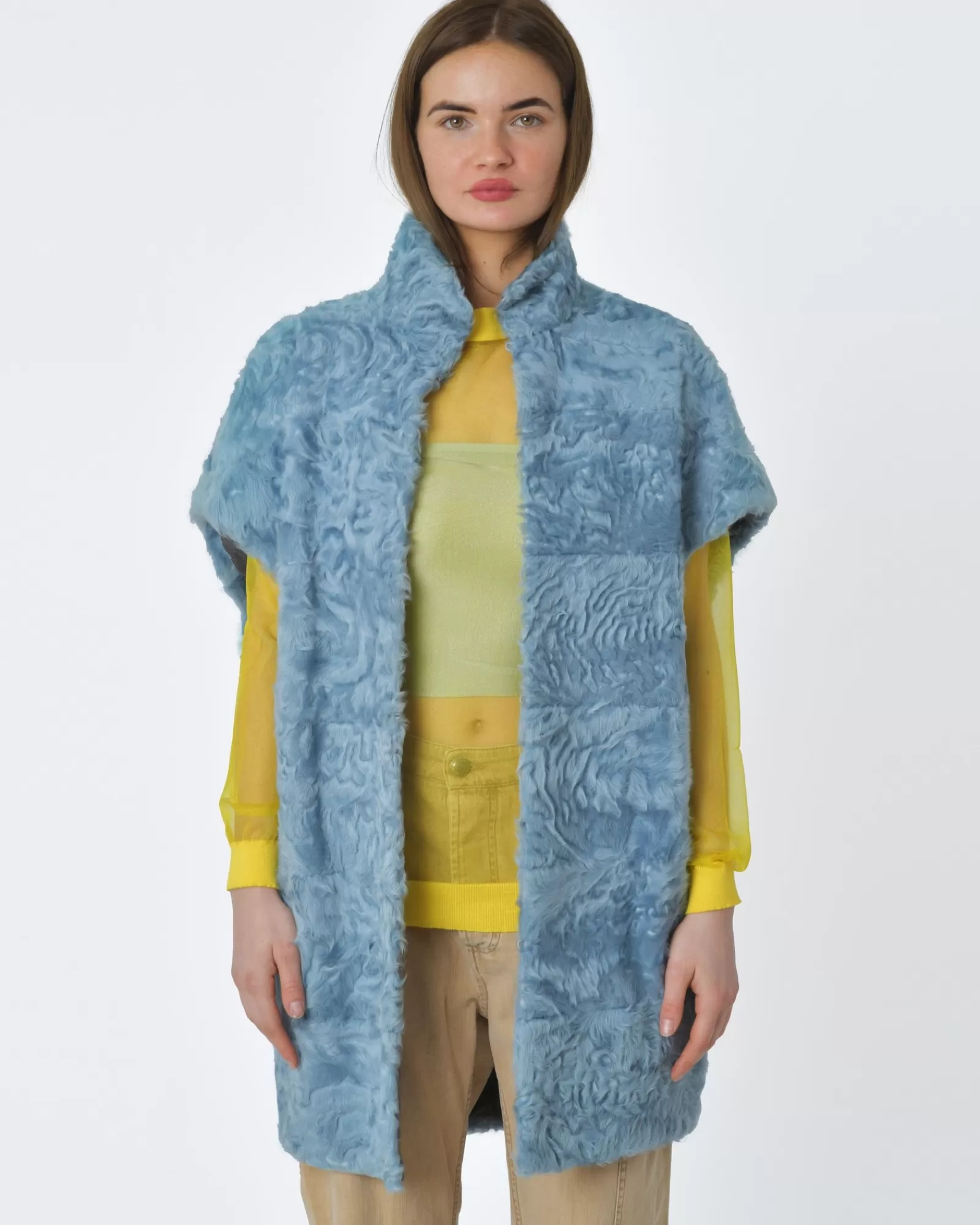 La Piscine Paris Manteau en fourrure e Biancalani Bleu Best