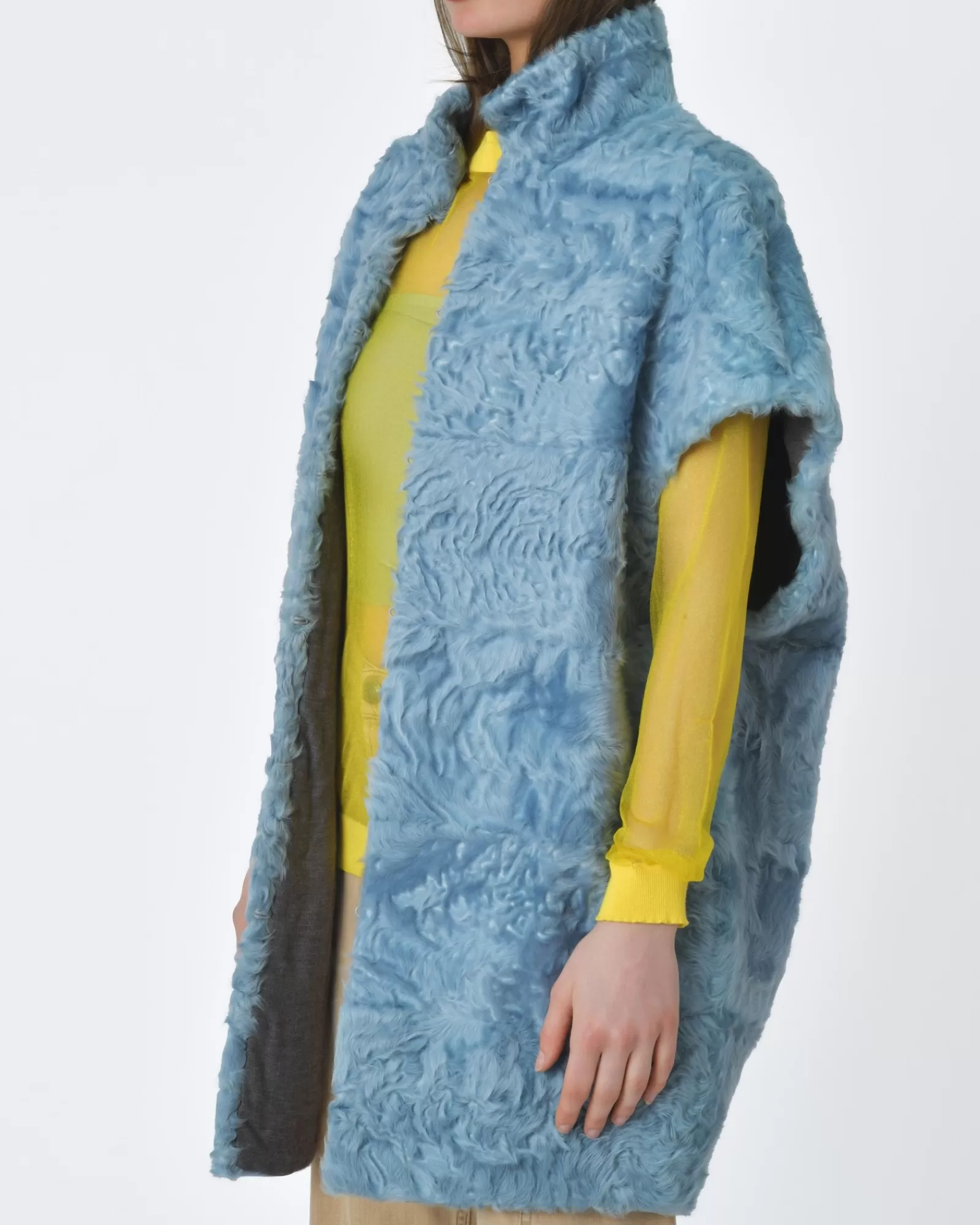 La Piscine Paris Manteau en fourrure e Biancalani Bleu Best