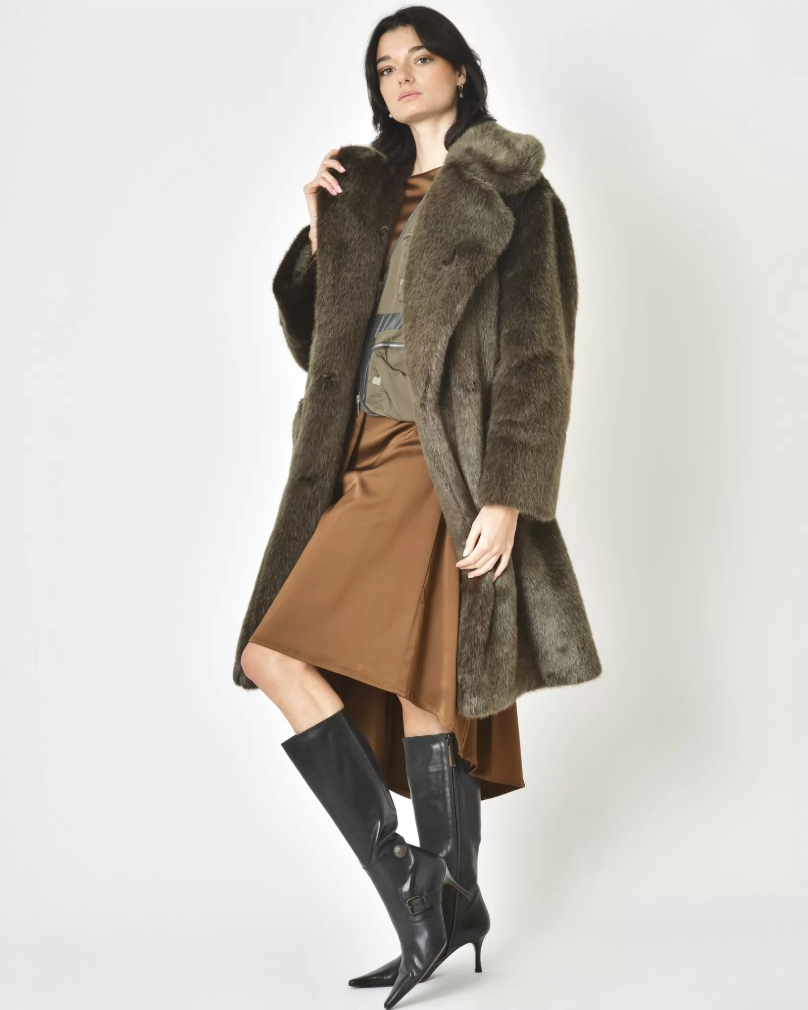 La Piscine Paris Manteau en fourrure synthétique Sorelle Secli Marron Shop