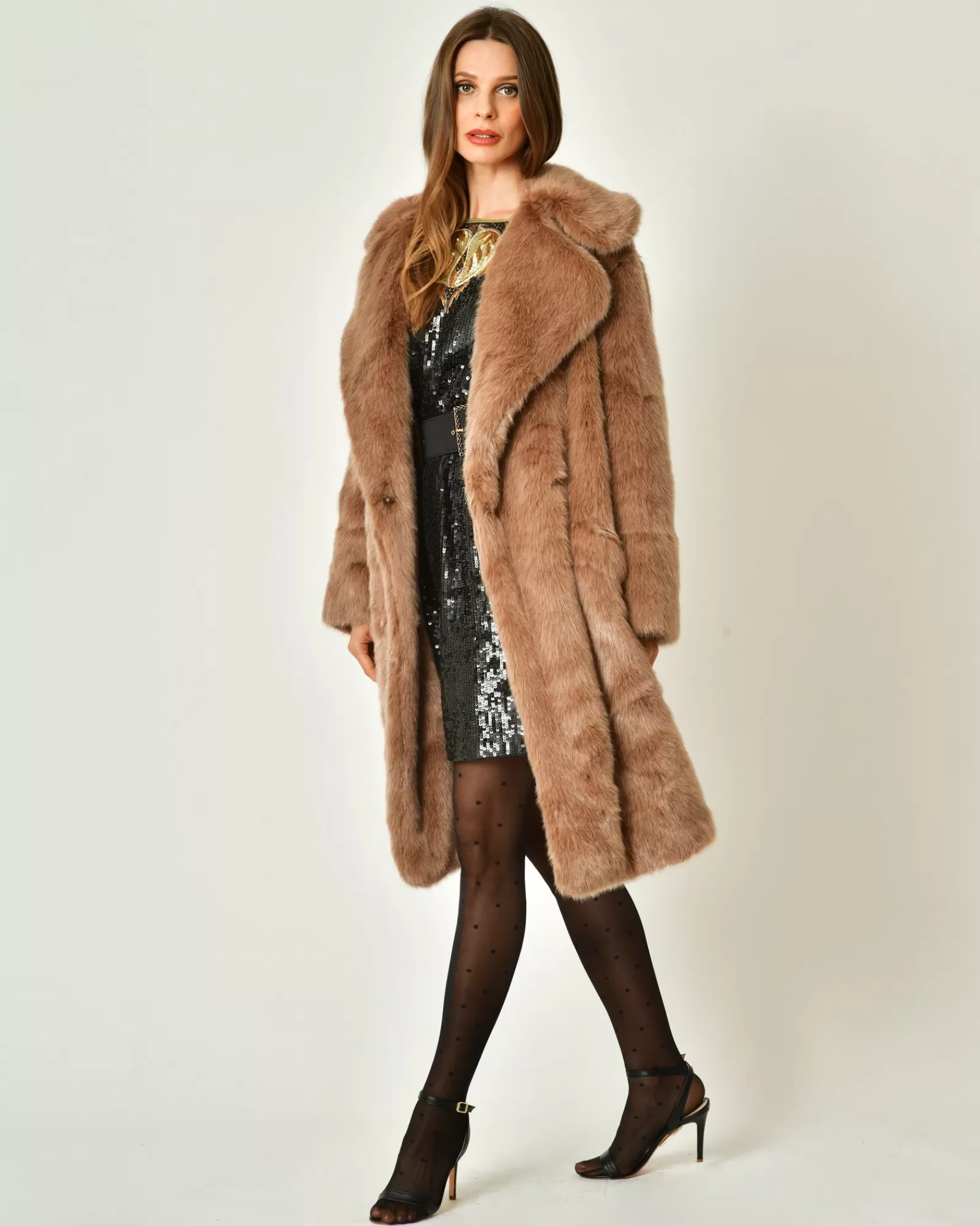 La Piscine Paris Manteau en fourrure synthétique Sorelle Secli Marron Best Sale