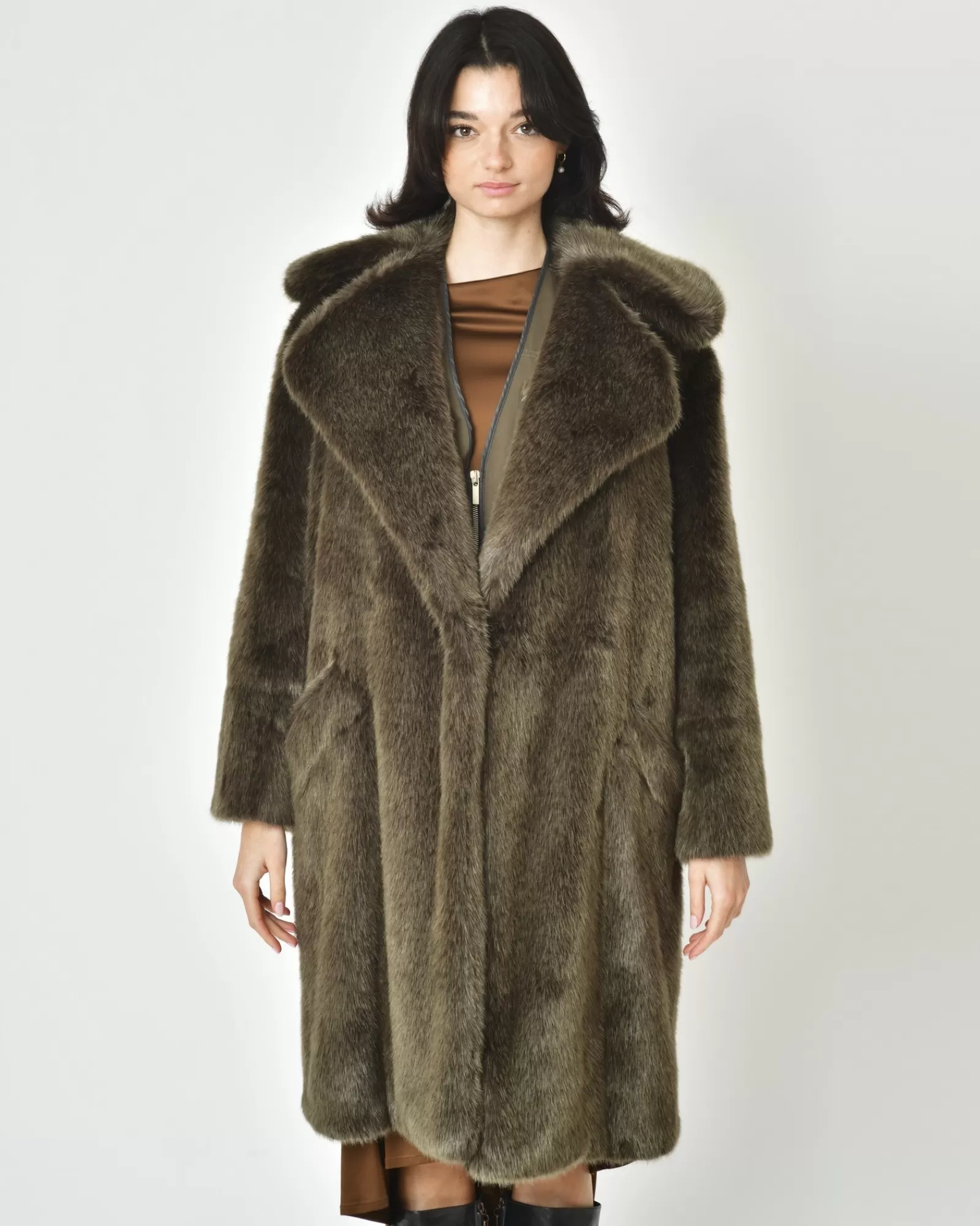 La Piscine Paris Manteau en fourrure synthétique Sorelle Secli Marron Shop