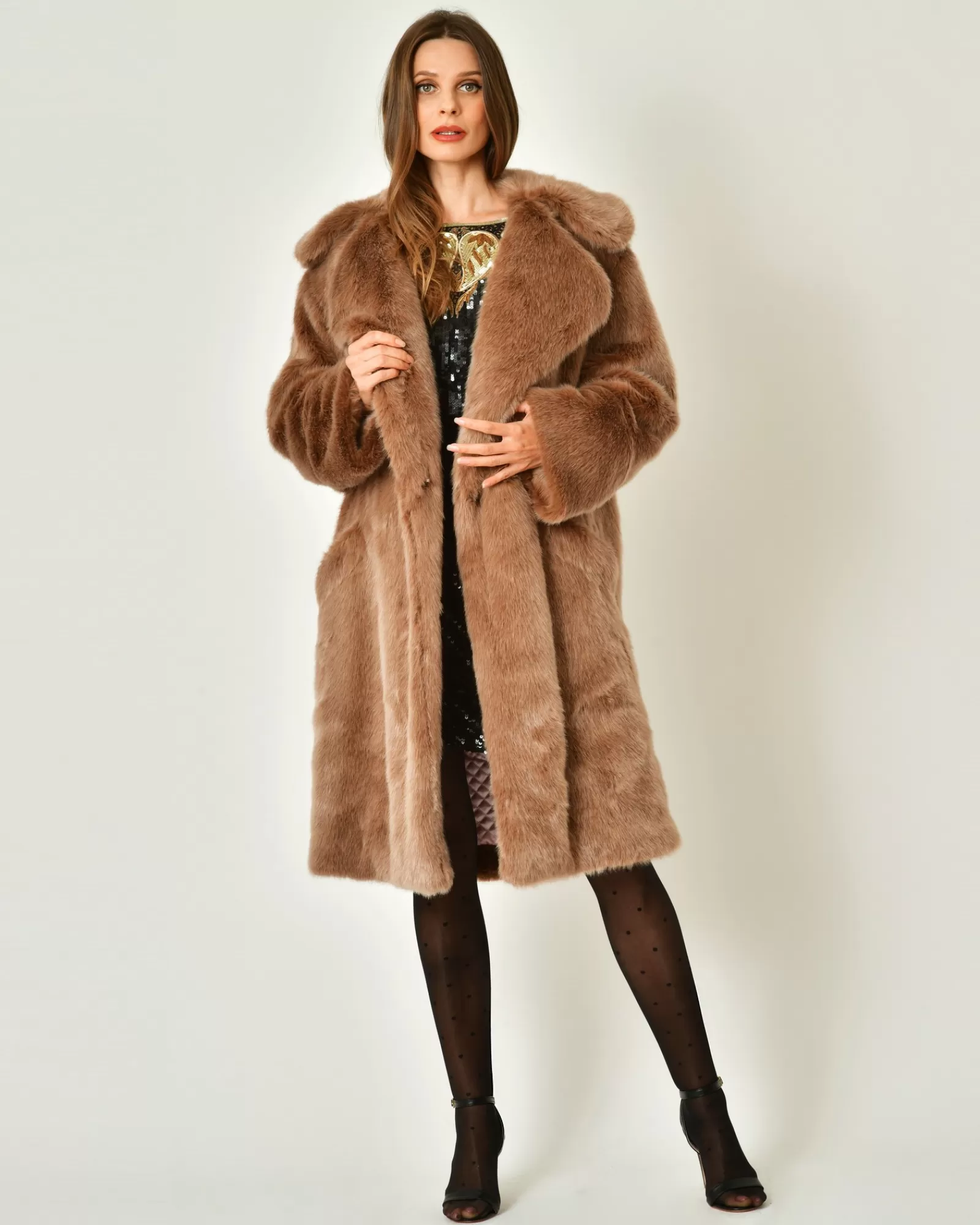 La Piscine Paris Manteau en fourrure synthétique Sorelle Secli Marron Best Sale