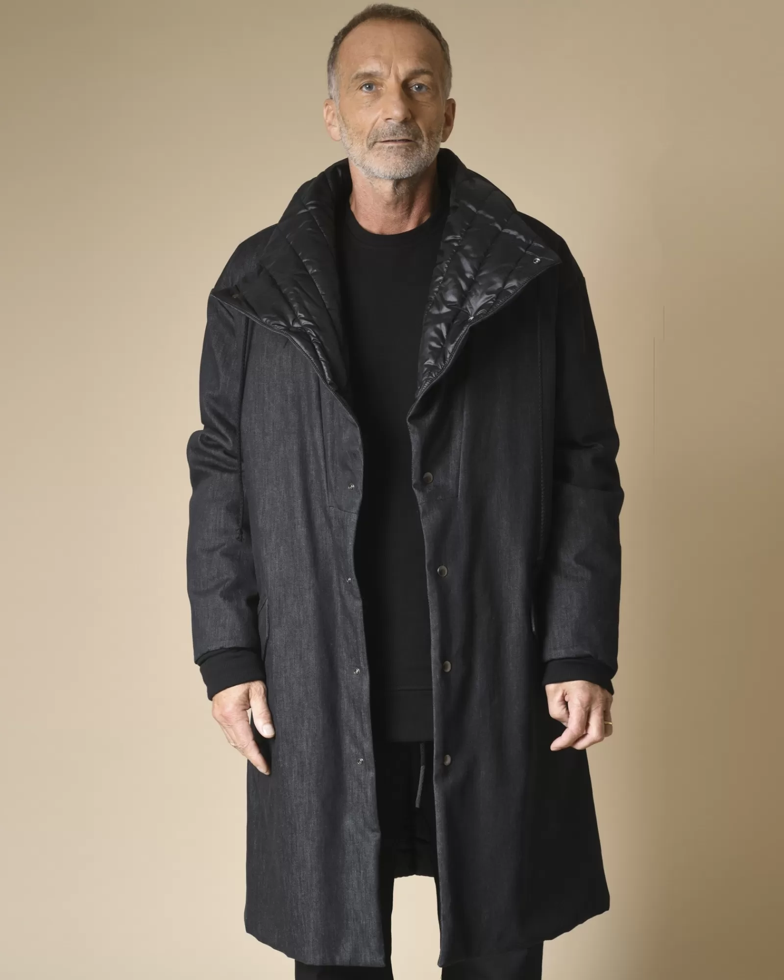 La Piscine Paris Manteau en jean réversible matelassé Lost & Found Gris Cheap
