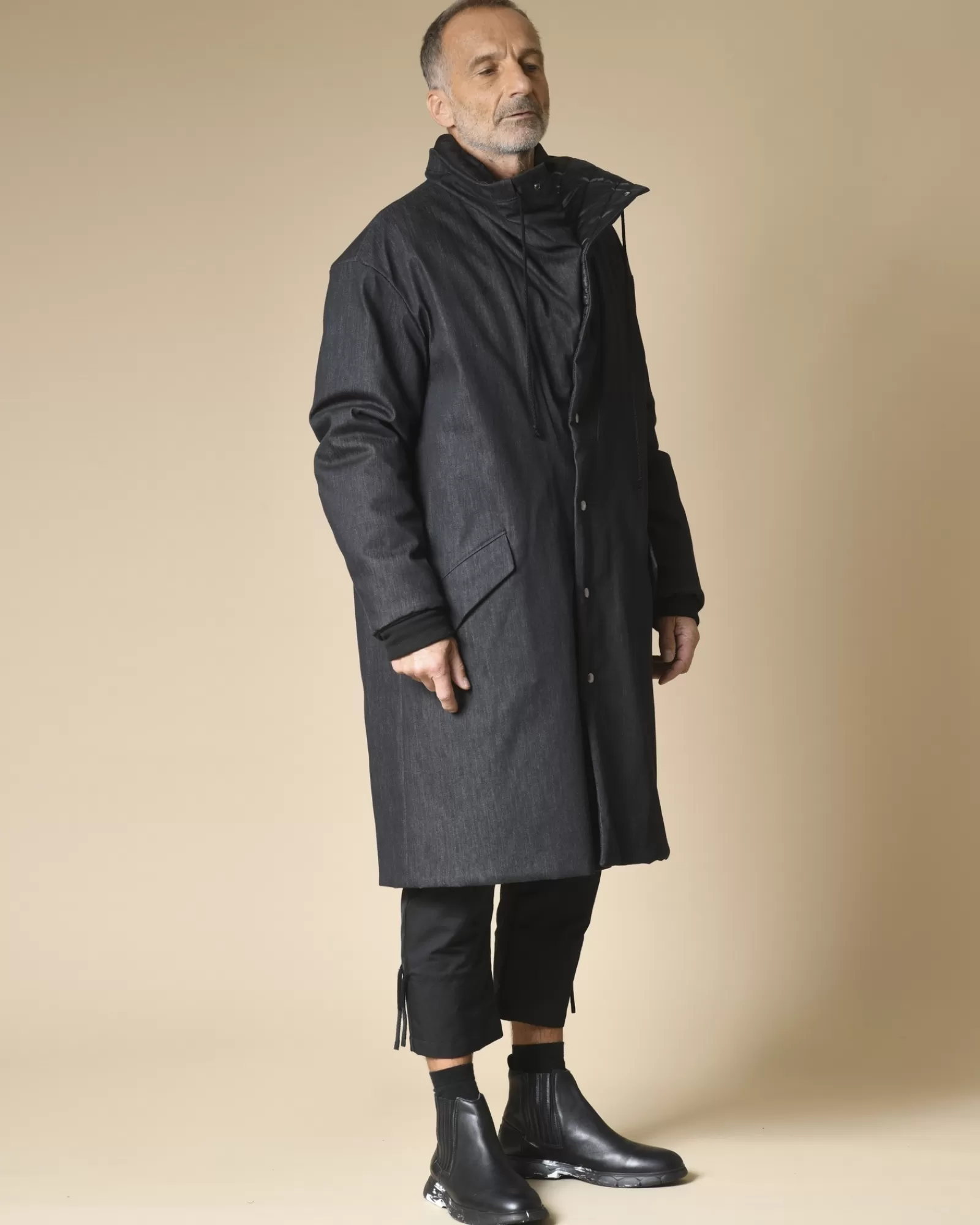 La Piscine Paris Manteau en jean réversible matelassé Lost & Found Gris Cheap