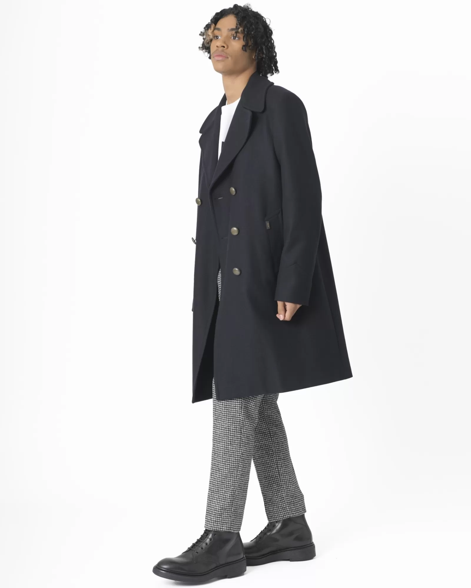 La Piscine Paris Manteau en laine marine Palto Bleu Outlet
