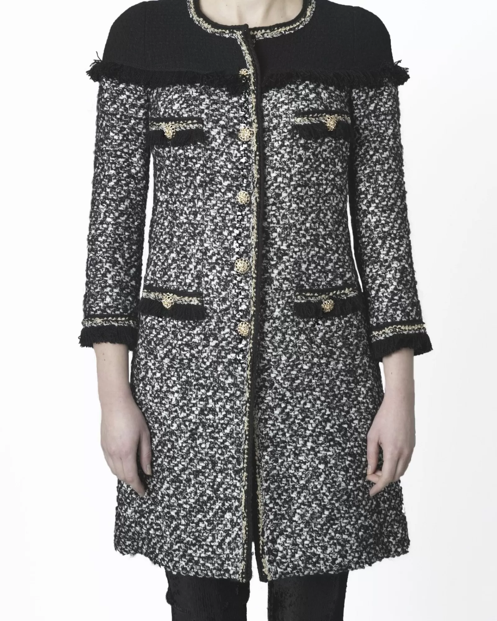 La Piscine Paris Manteau en tweed Edward Achour Noir New