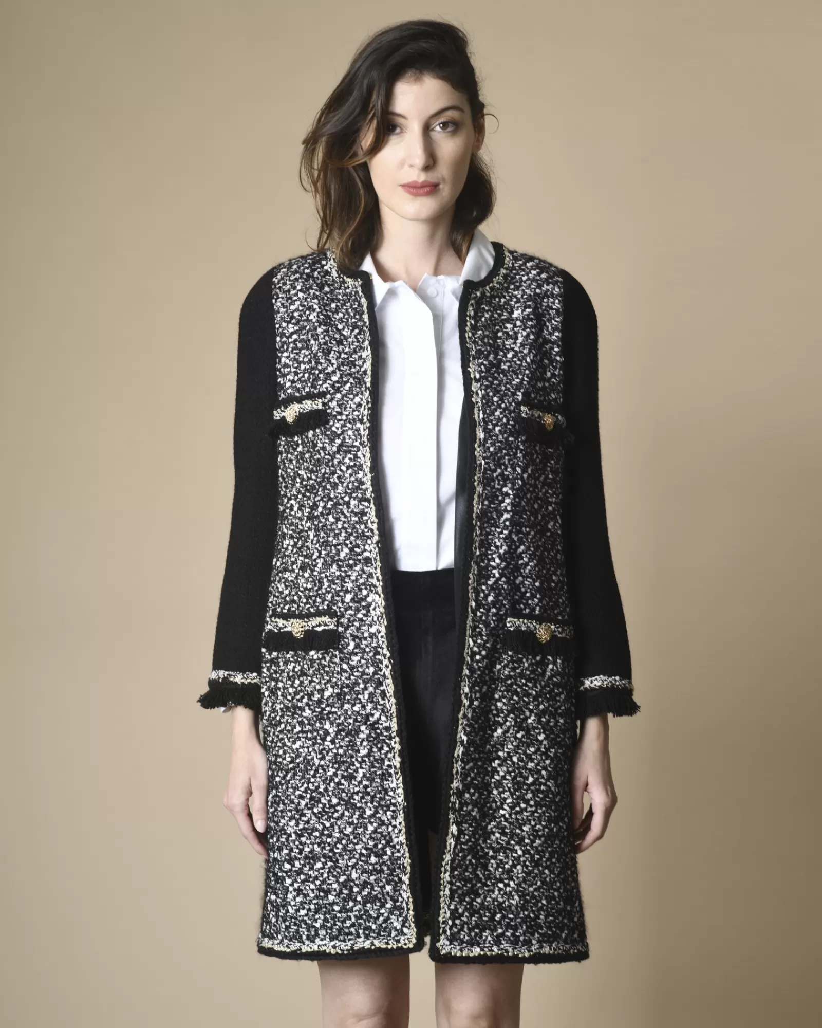 La Piscine Paris Manteau en tweed Edward Achour Noir Store