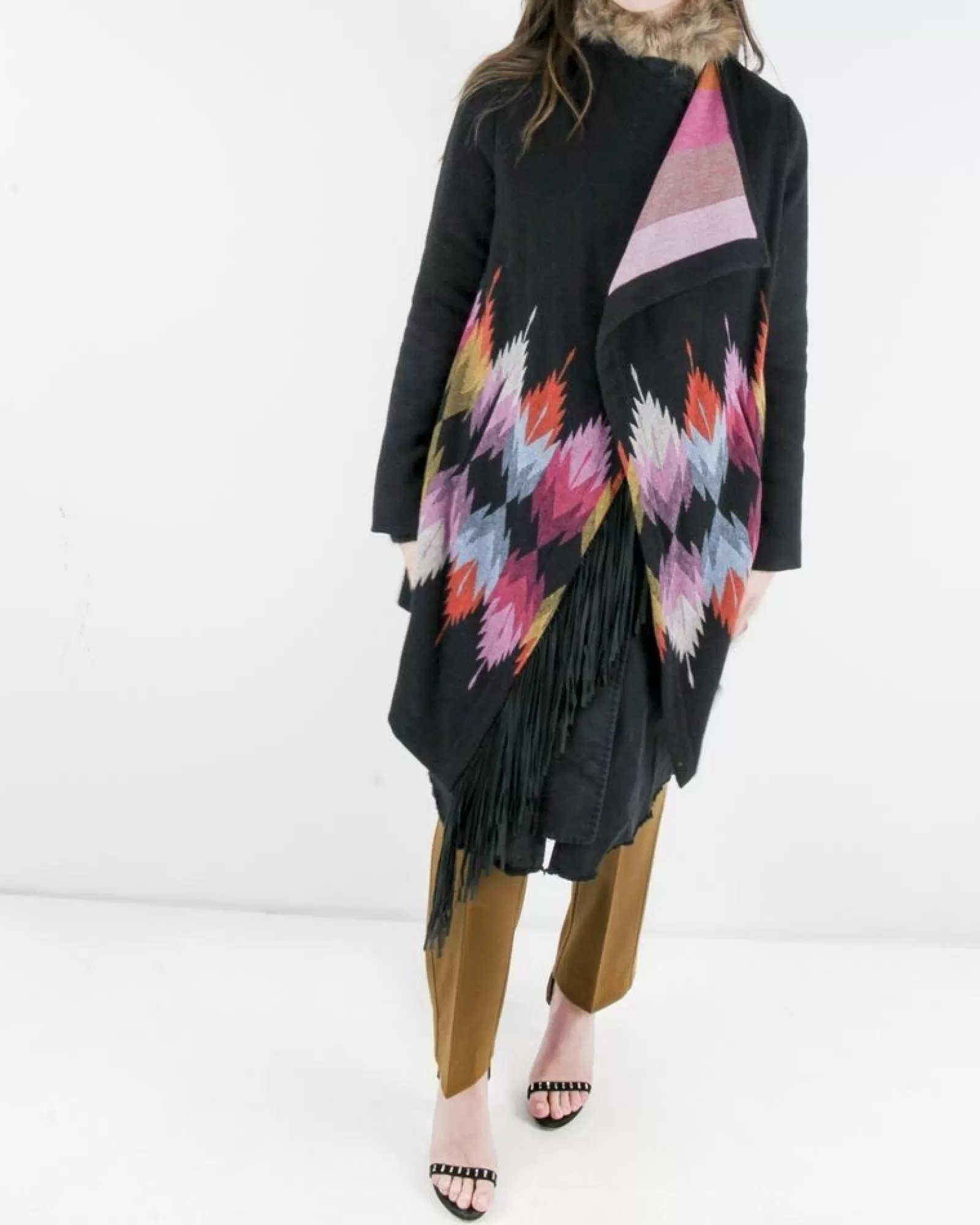 La Piscine Paris Manteau ethnique à col amovible Bazar Deluxe Noir Hot