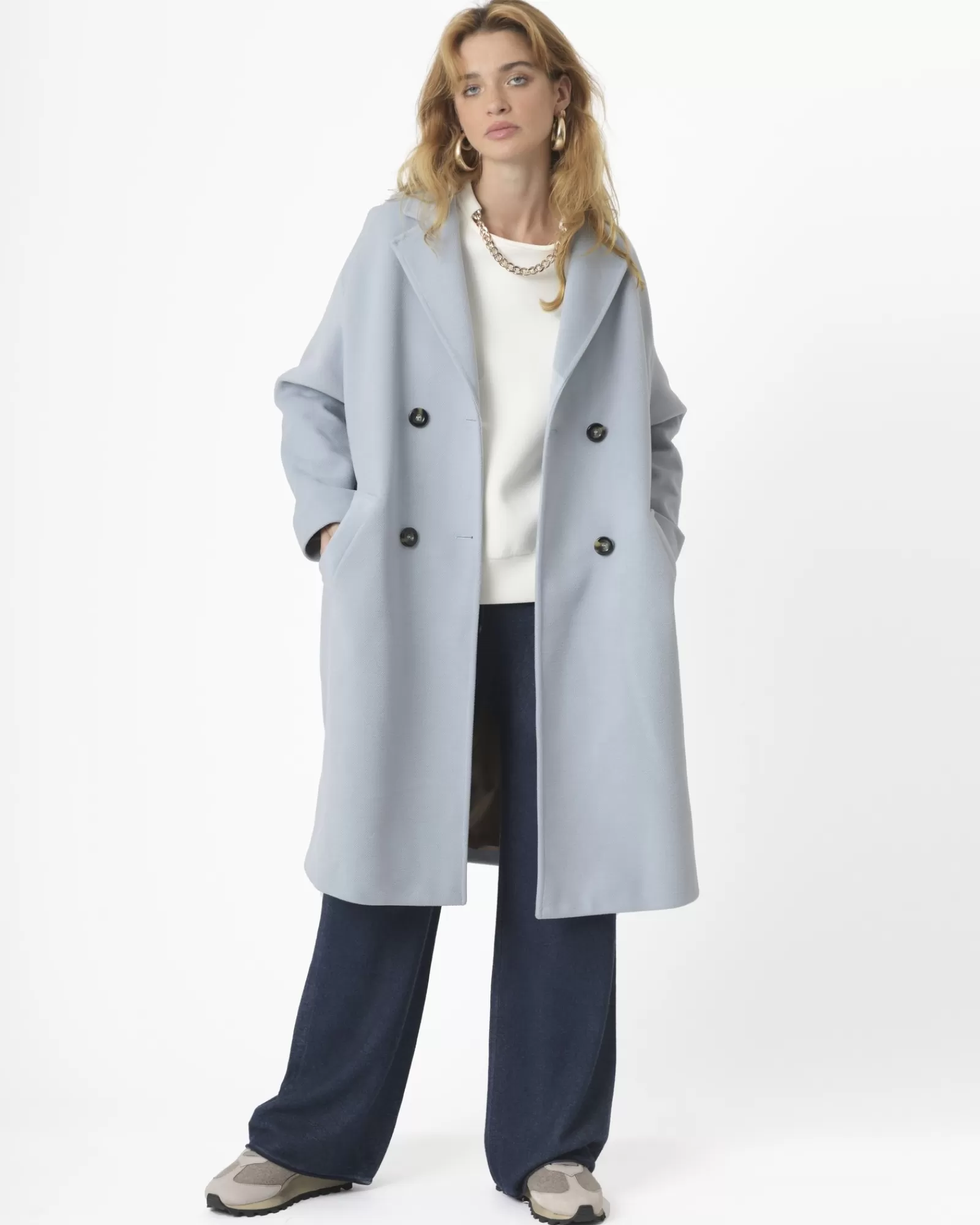 La Piscine Paris Manteau long Guttha Bleu Sale