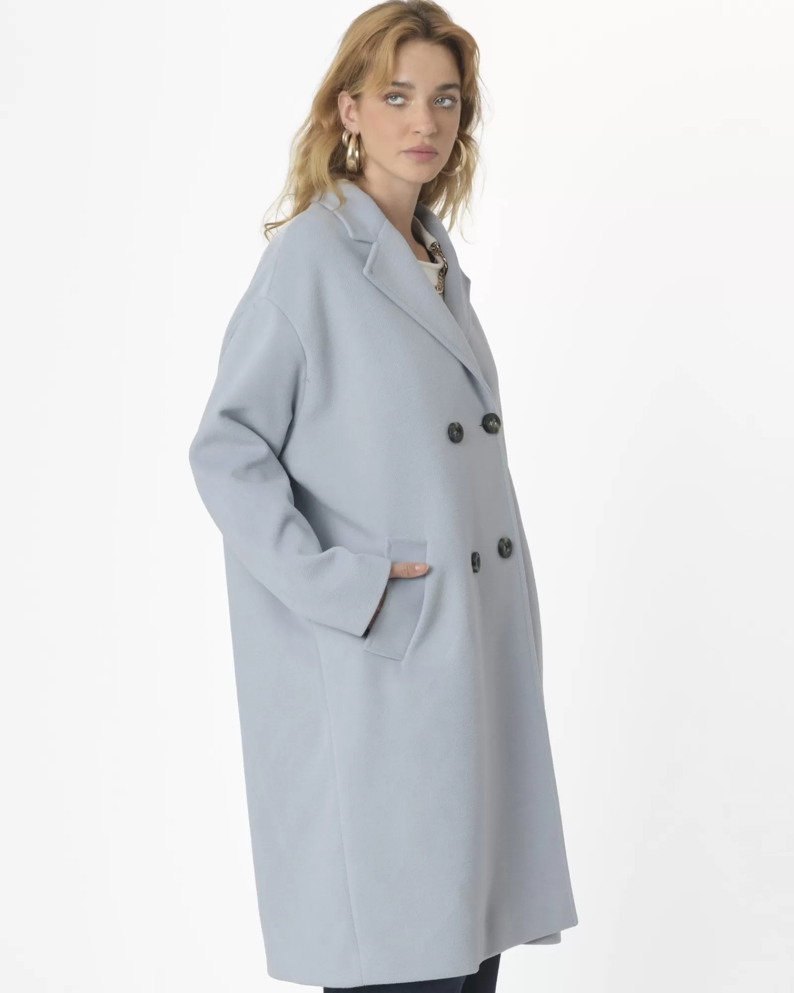 La Piscine Paris Manteau long Guttha Bleu Sale