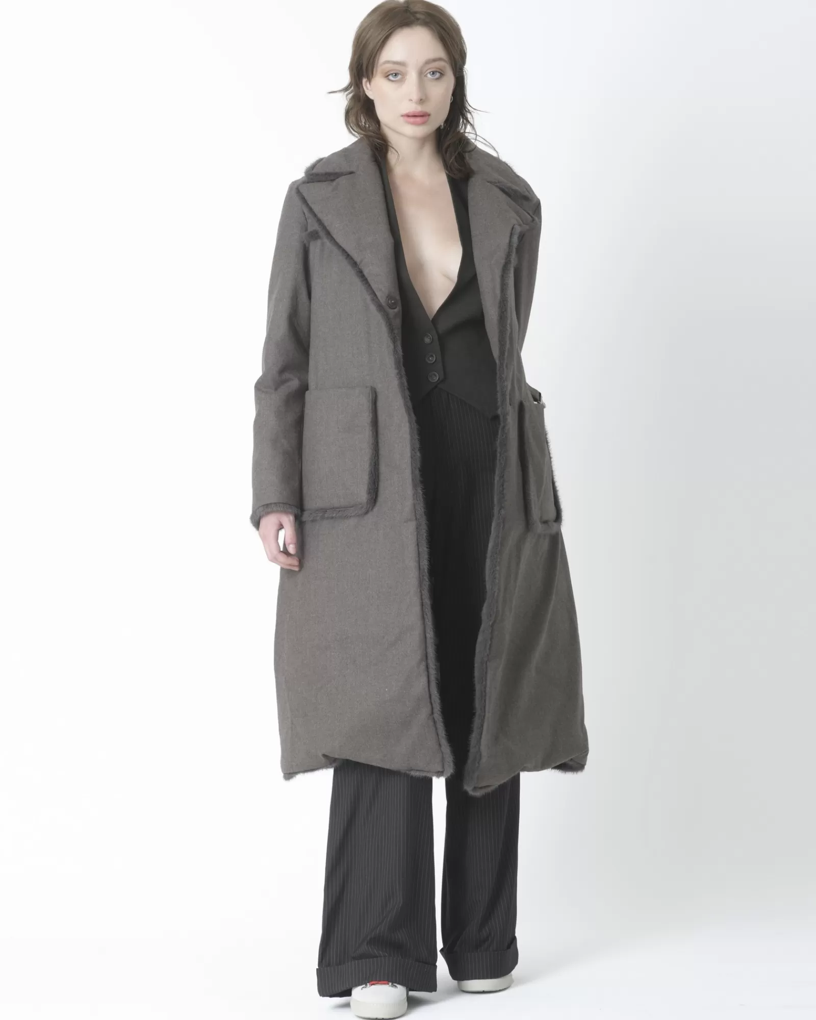 La Piscine Paris Manteau long Manzoni 24 Gris Best