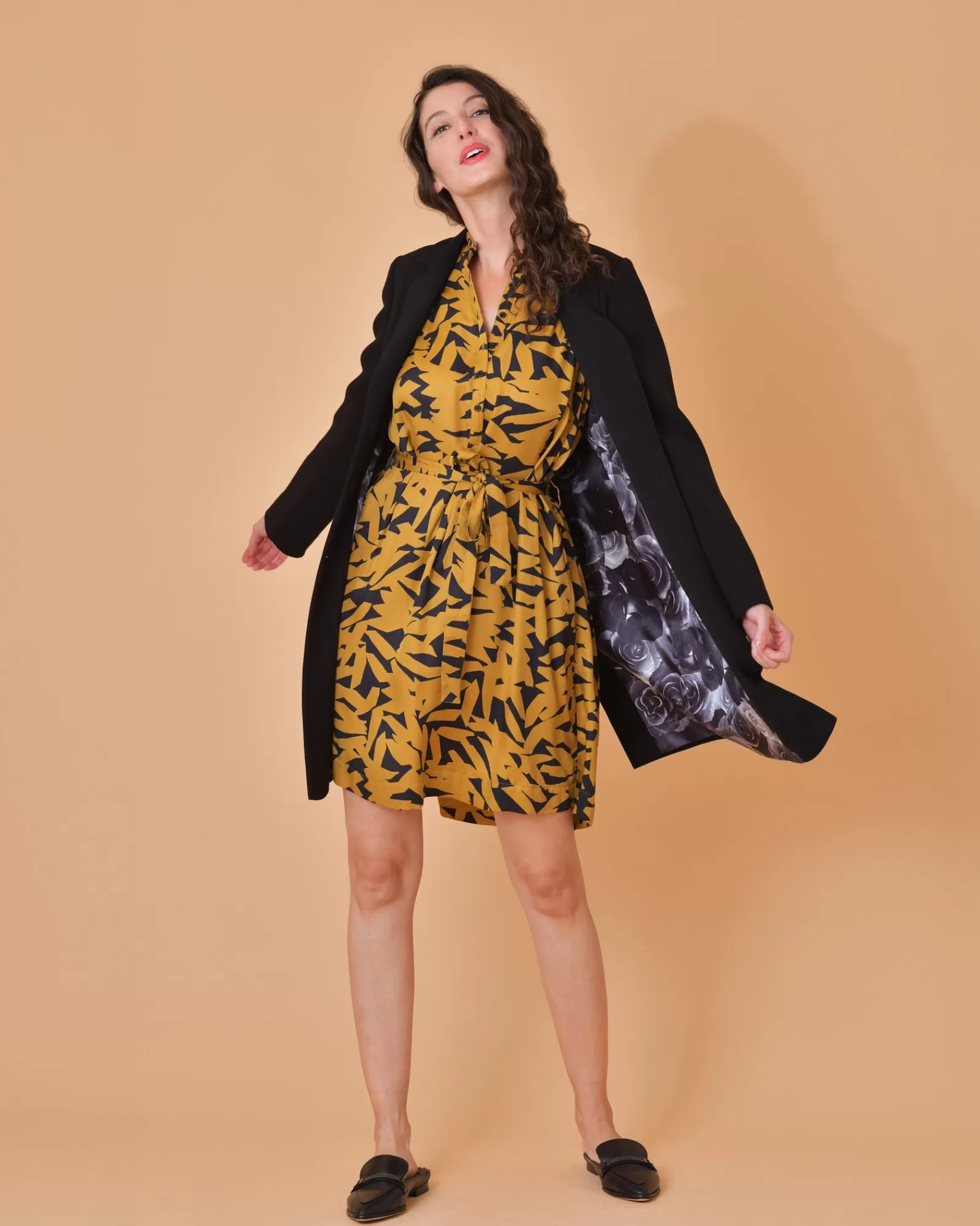 La Piscine Paris Manteau en viscose mélangée Mouche Noir Cheap