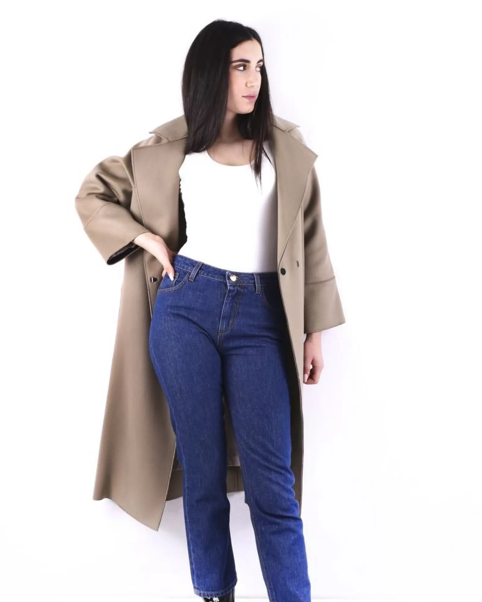 La Piscine Paris Manteau oversize en laine Forte Forte Beige Cheap
