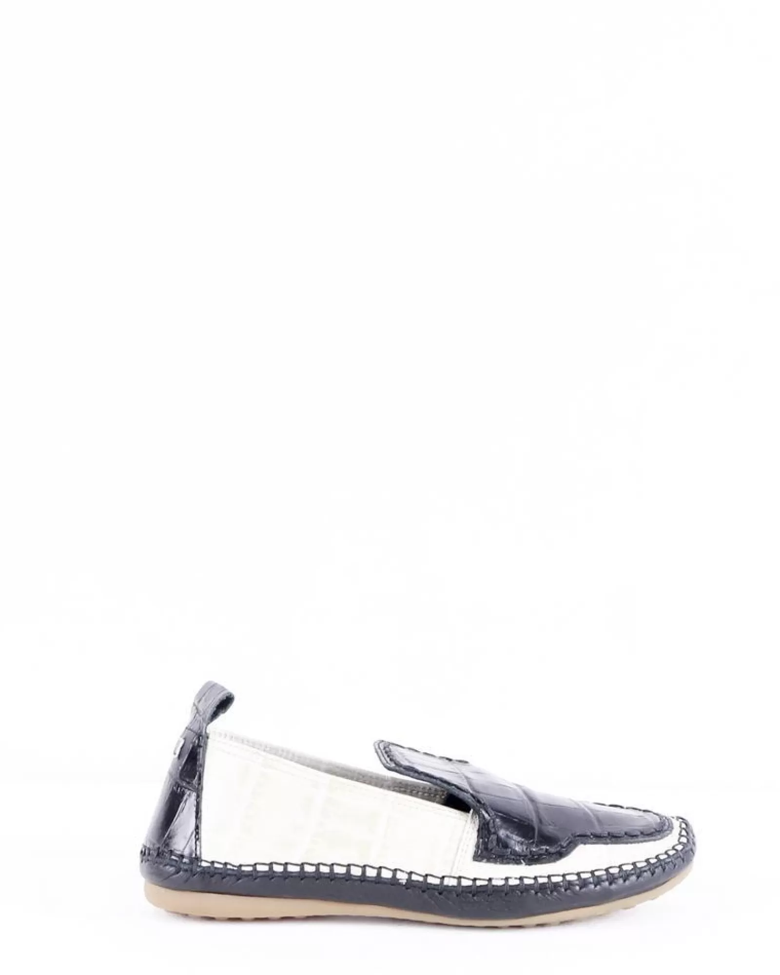 La Piscine Paris Mocassins bicolore en cuir facon croco Collection Privée Noir Best Sale