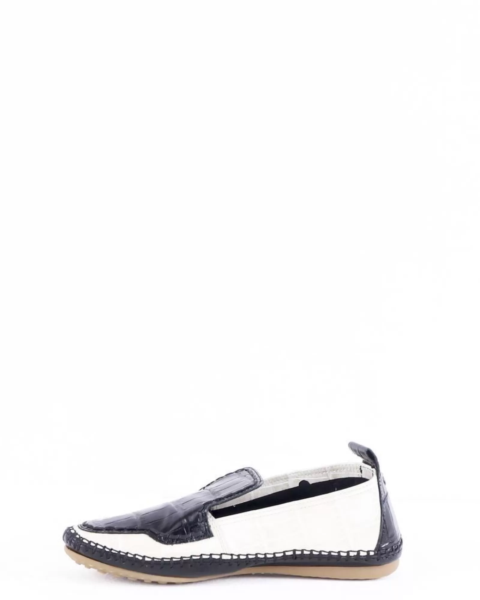 La Piscine Paris Mocassins bicolore en cuir facon croco Collection Privée Noir Best Sale