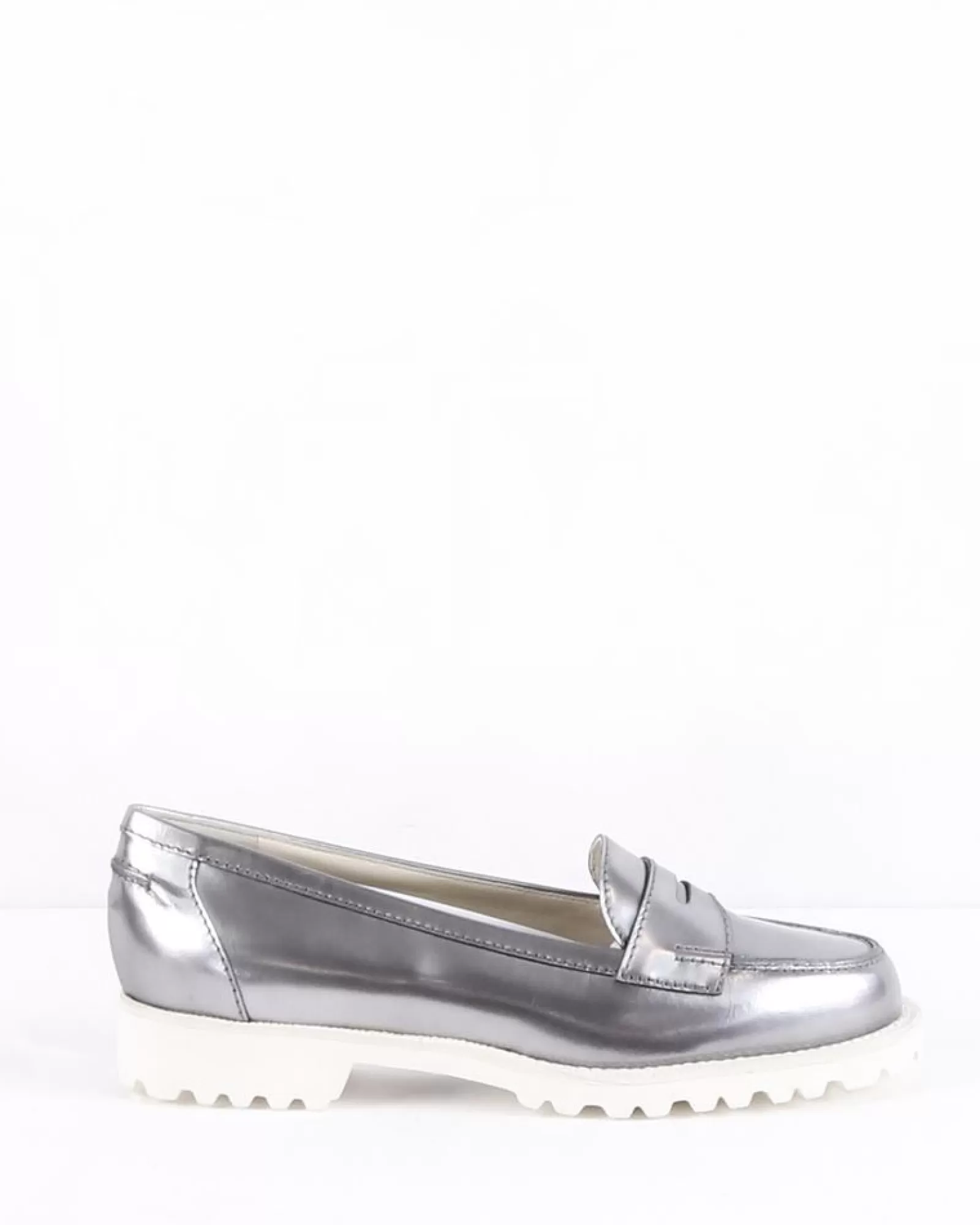 La Piscine Paris Mocassins en cuir argent Antonio Barbato Gris Online