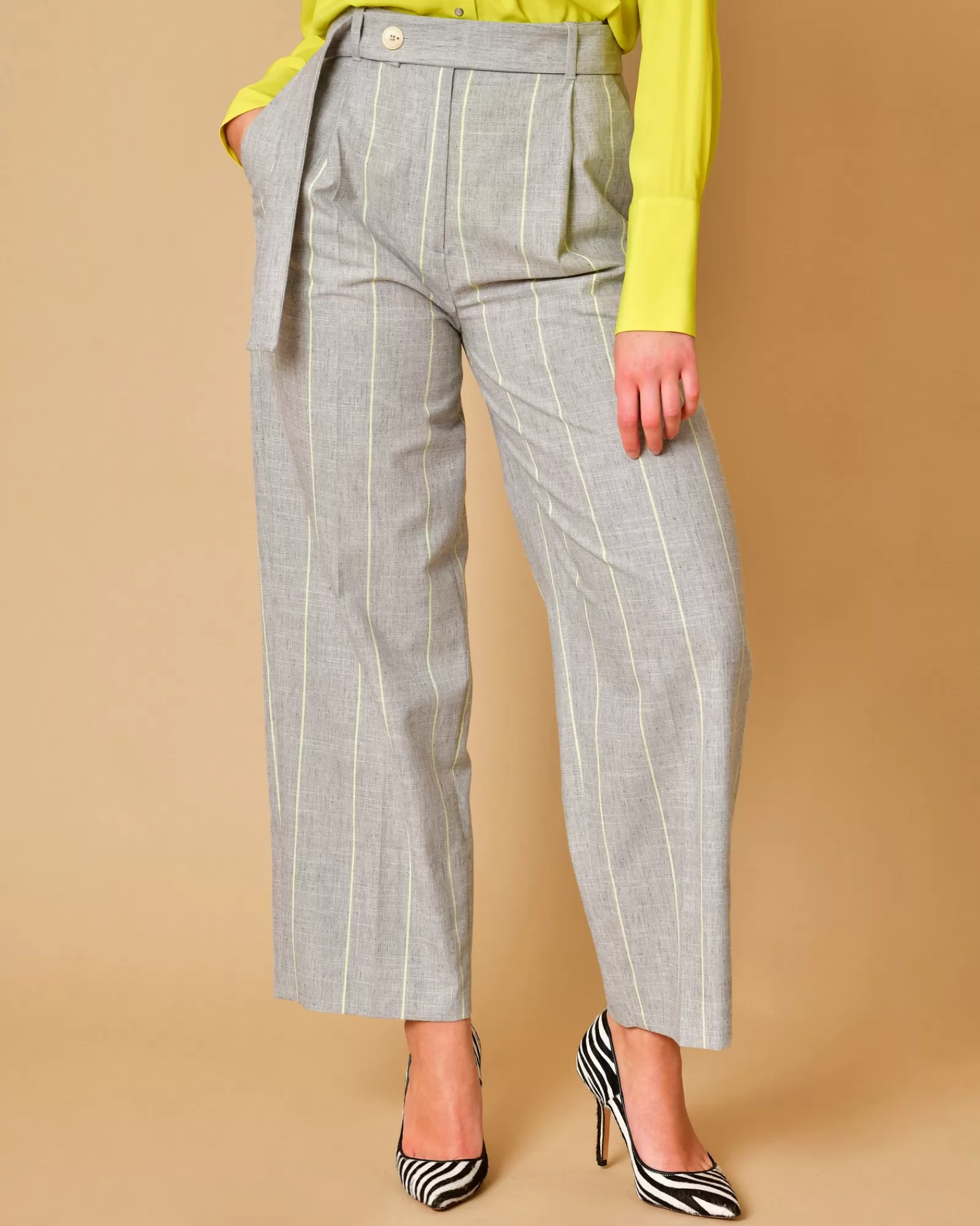 La Piscine Paris Pantalon à rayures Lorena Antoniazzi Gris Store