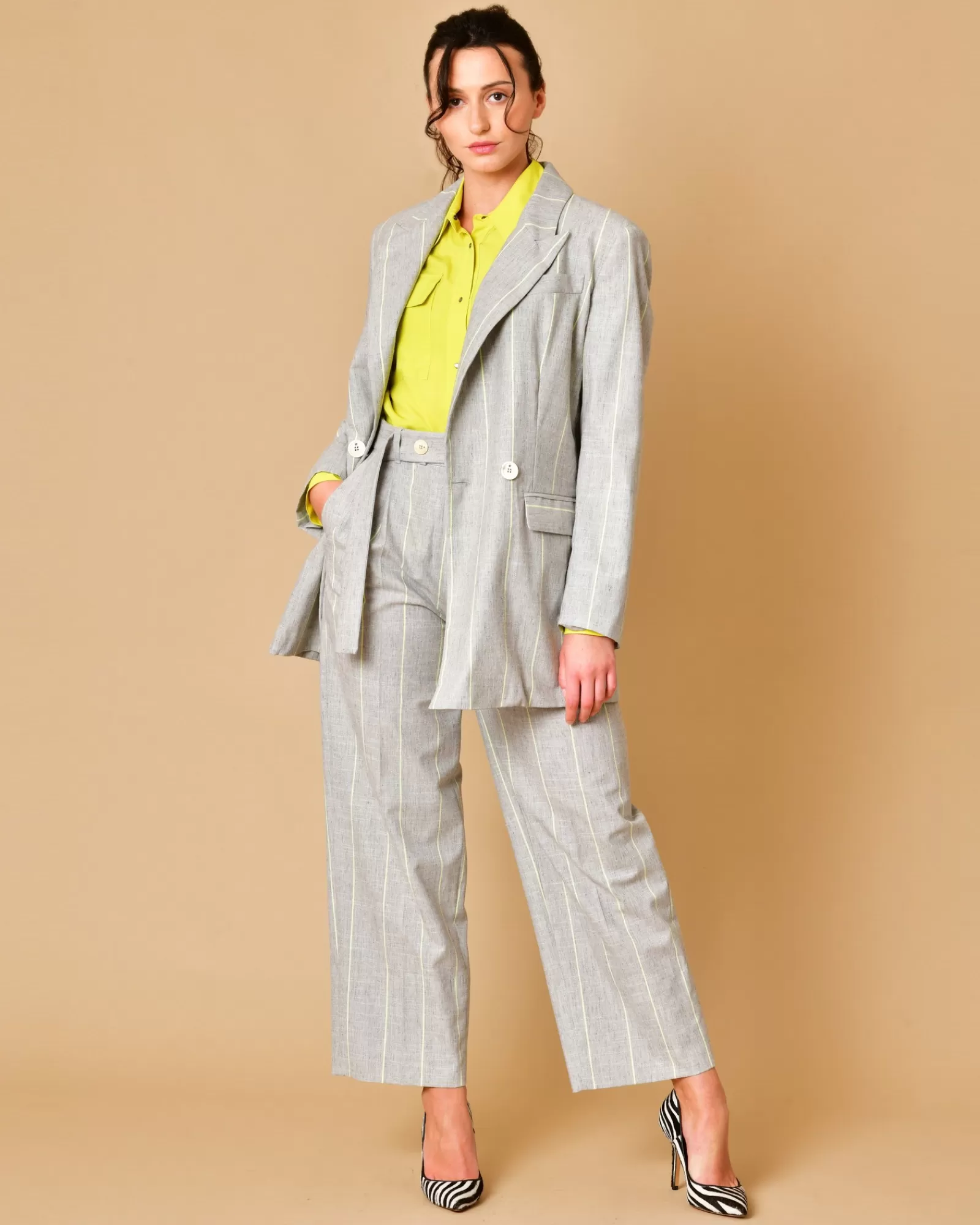 La Piscine Paris Pantalon à rayures Lorena Antoniazzi Gris Store