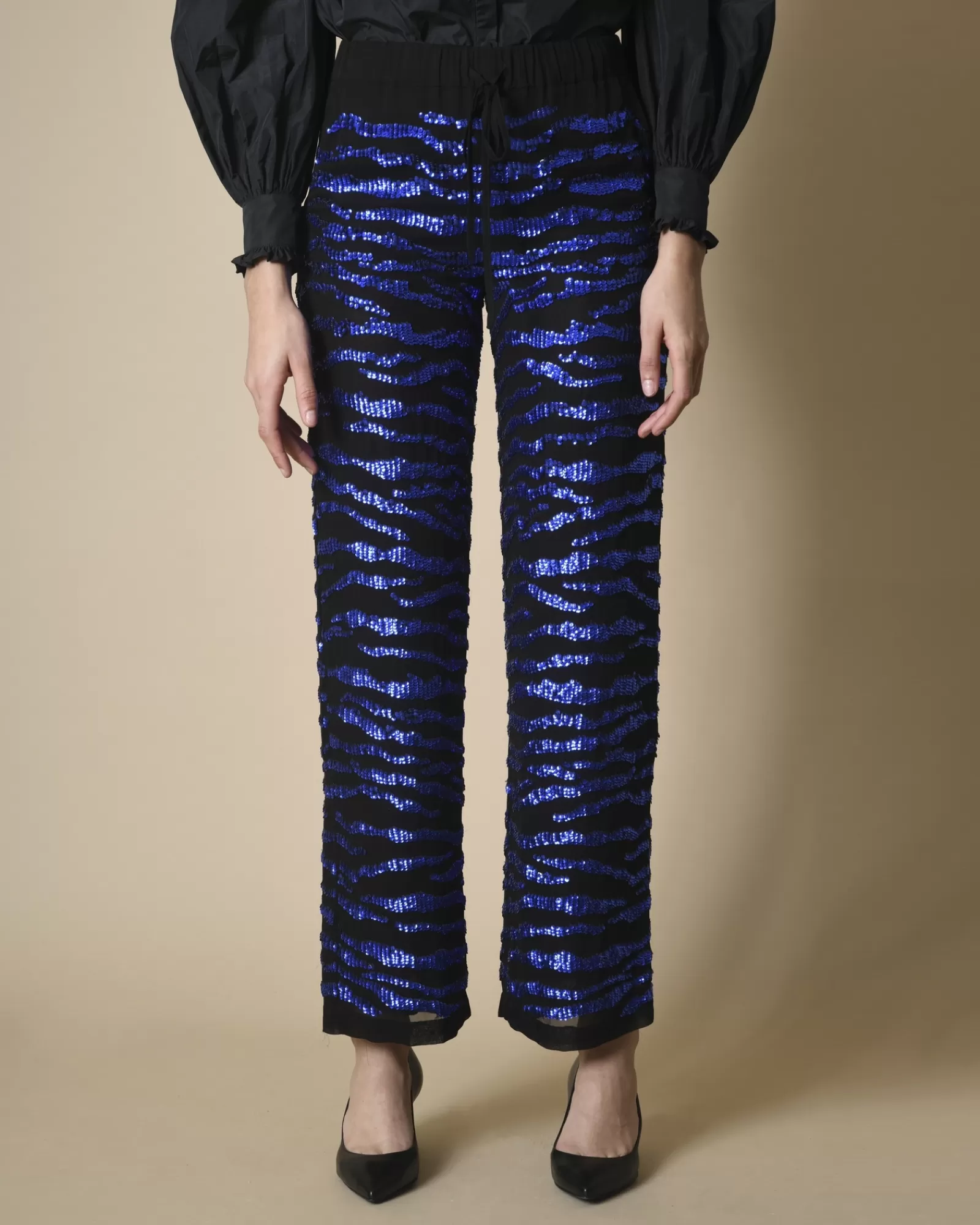 La Piscine Paris Pantalon à sequins s P.A.R.O.S.H Bleu Hot