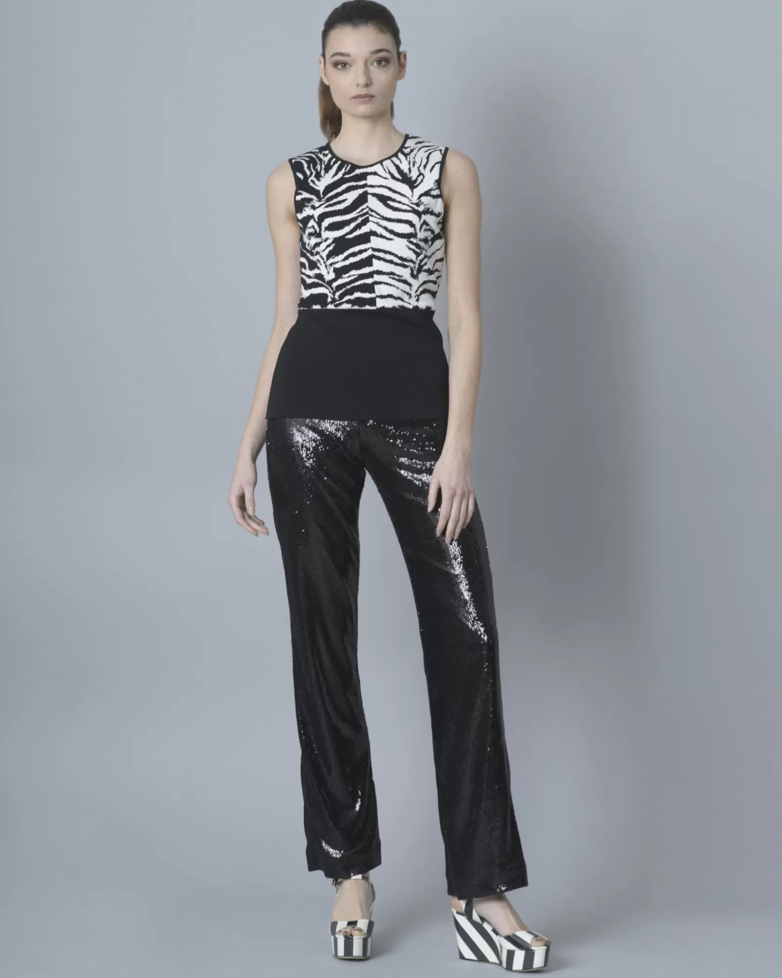La Piscine Paris Pantalon à sequins P.A.R.O.S.H Noir Outlet