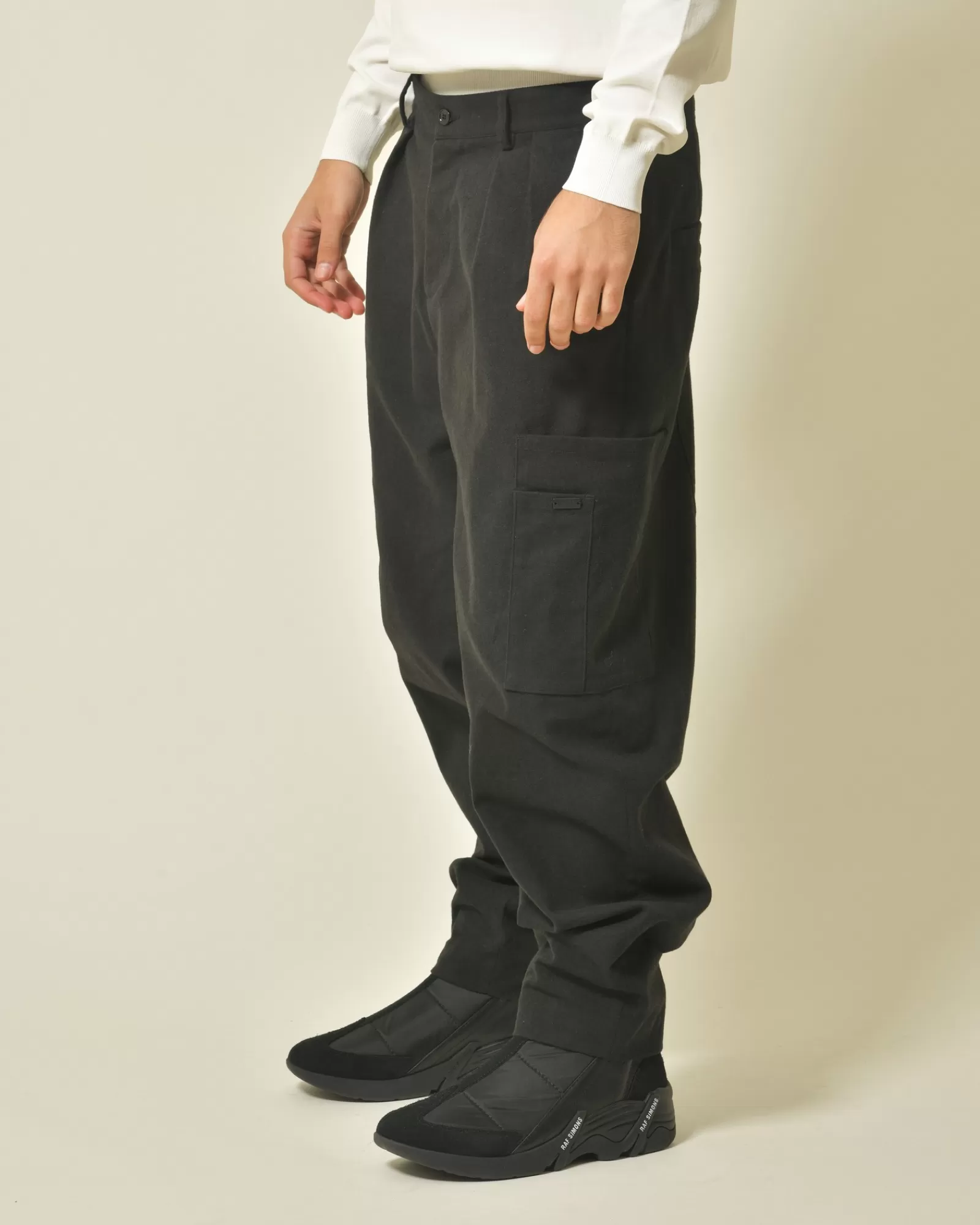 La Piscine Paris Pantalon cargo en coton mélangé Daniele Alessandrini Noir Cheap