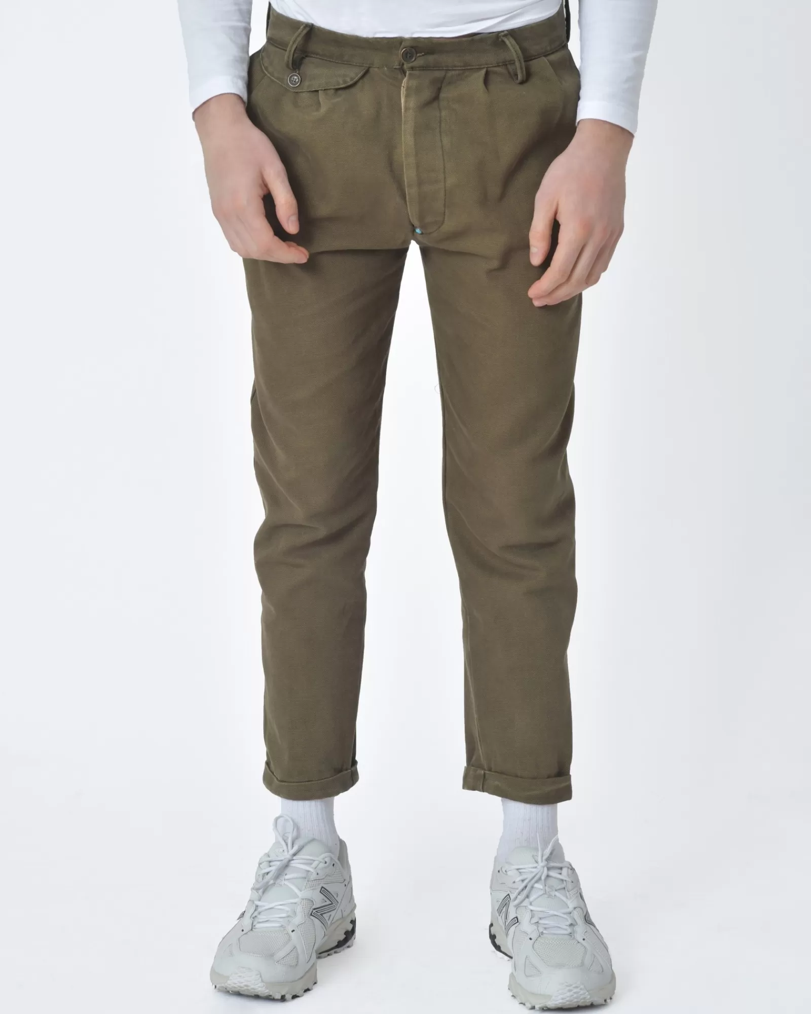 La Piscine Paris Pantalon carotte White Sand Kaki Flash Sale