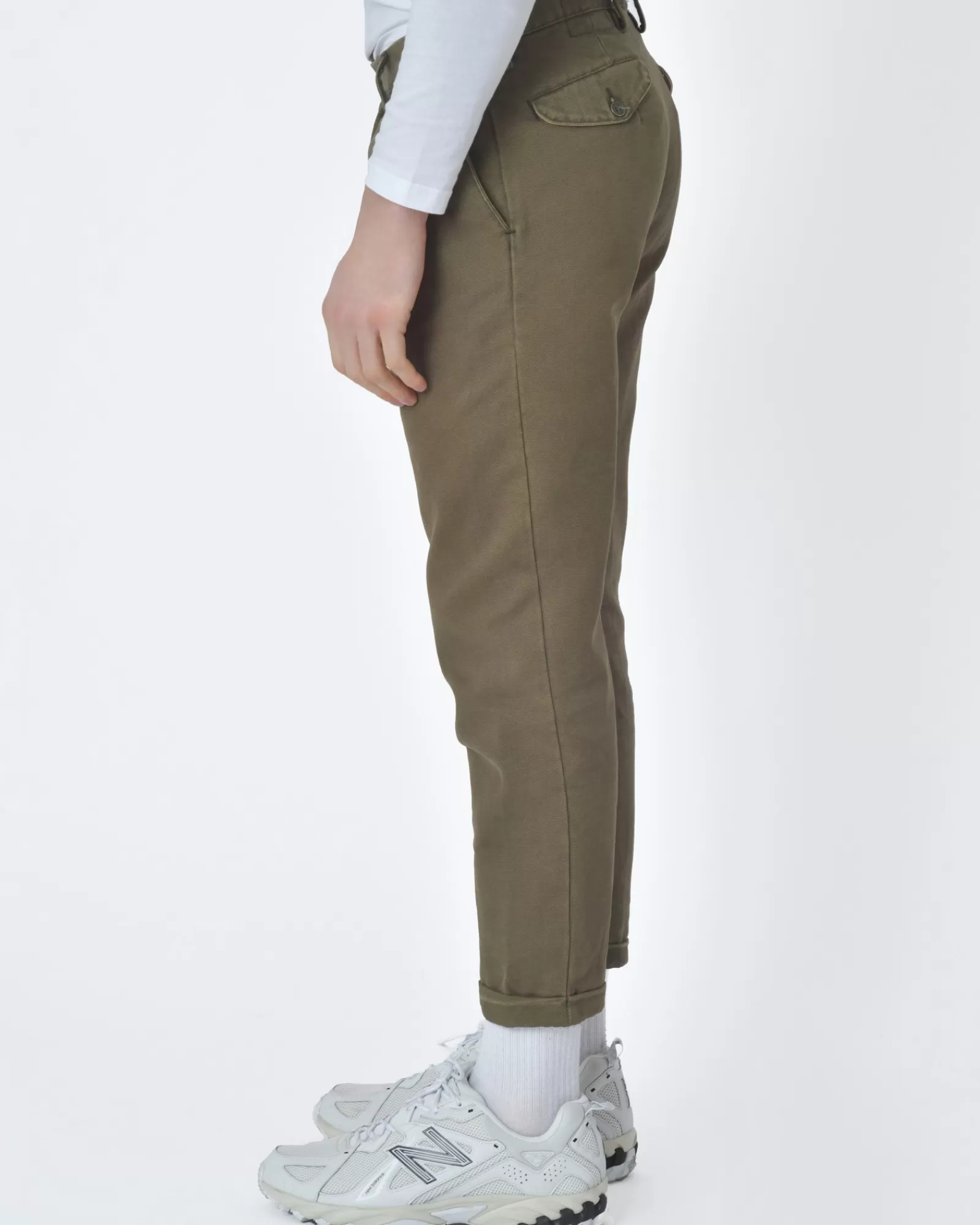La Piscine Paris Pantalon carotte White Sand Kaki Flash Sale