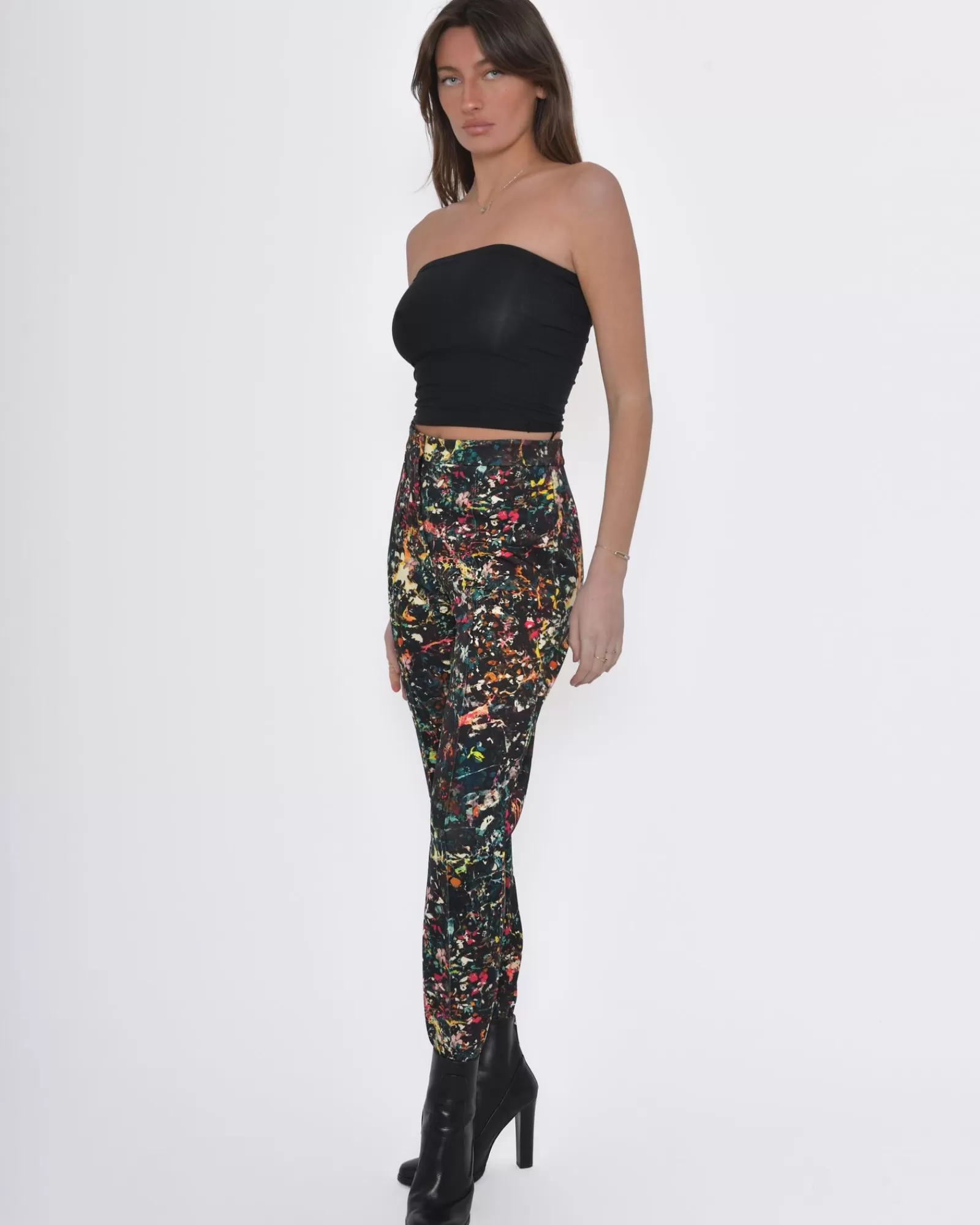La Piscine Paris Pantalon carotte pinces motifs florales Missoni Noir Best Sale