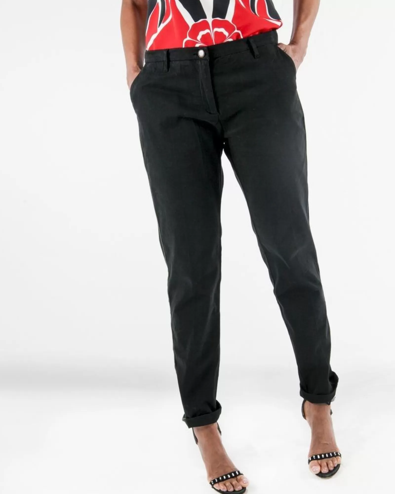 La Piscine Paris Pantalon chino à passepoile vert May June Noir Clearance