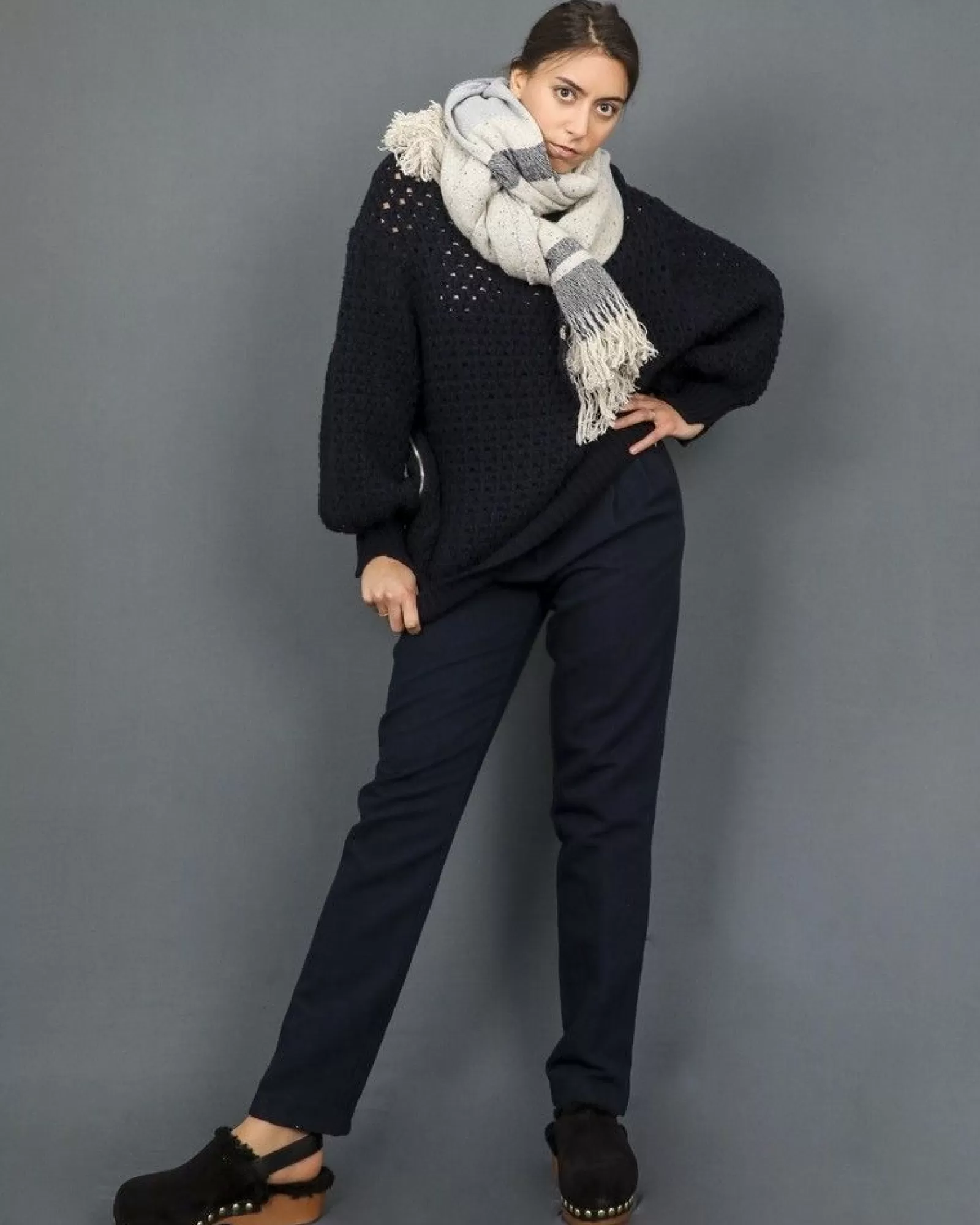 La Piscine Paris Pantalon cigarette en jean à plis Forte Forte Bleu Online