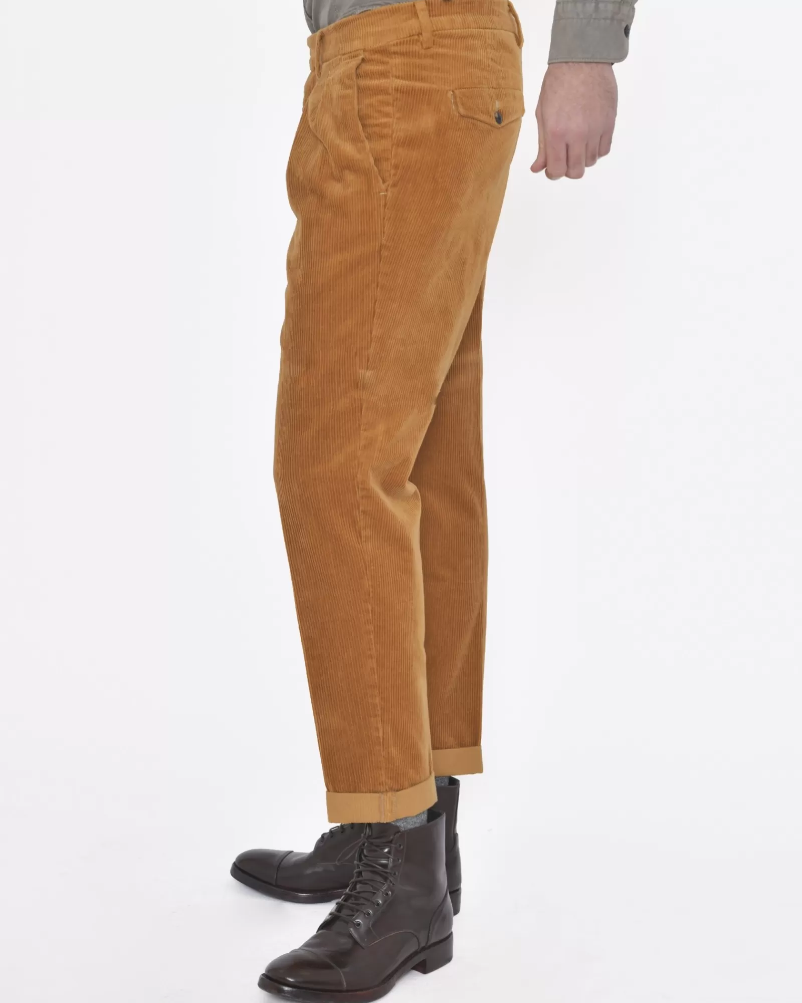 La Piscine Paris Pantalon cotelé Michele Carbone Marron Cheap