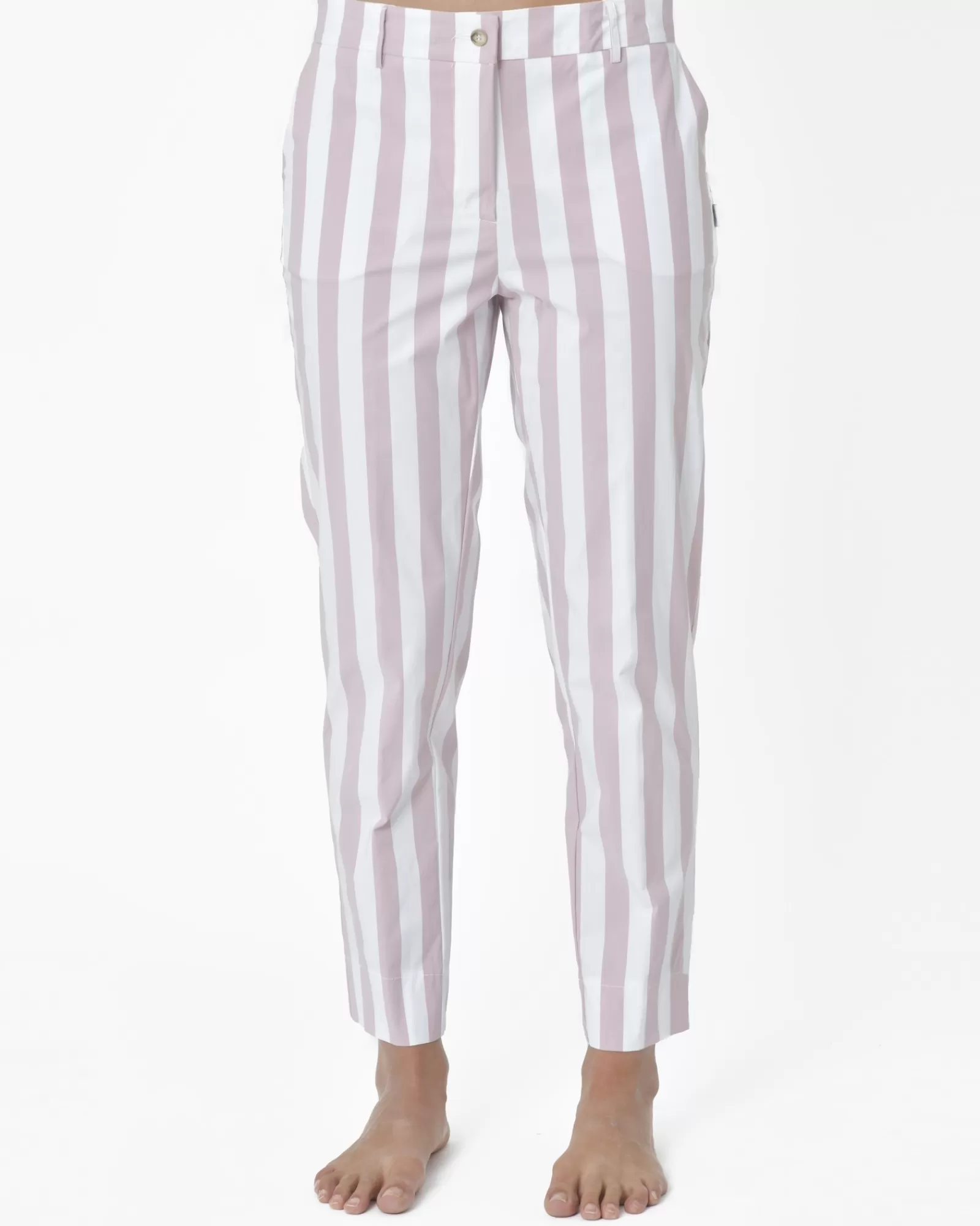 La Piscine Paris Pantalon coupe droite à rayure Vicario Cinque Rose New