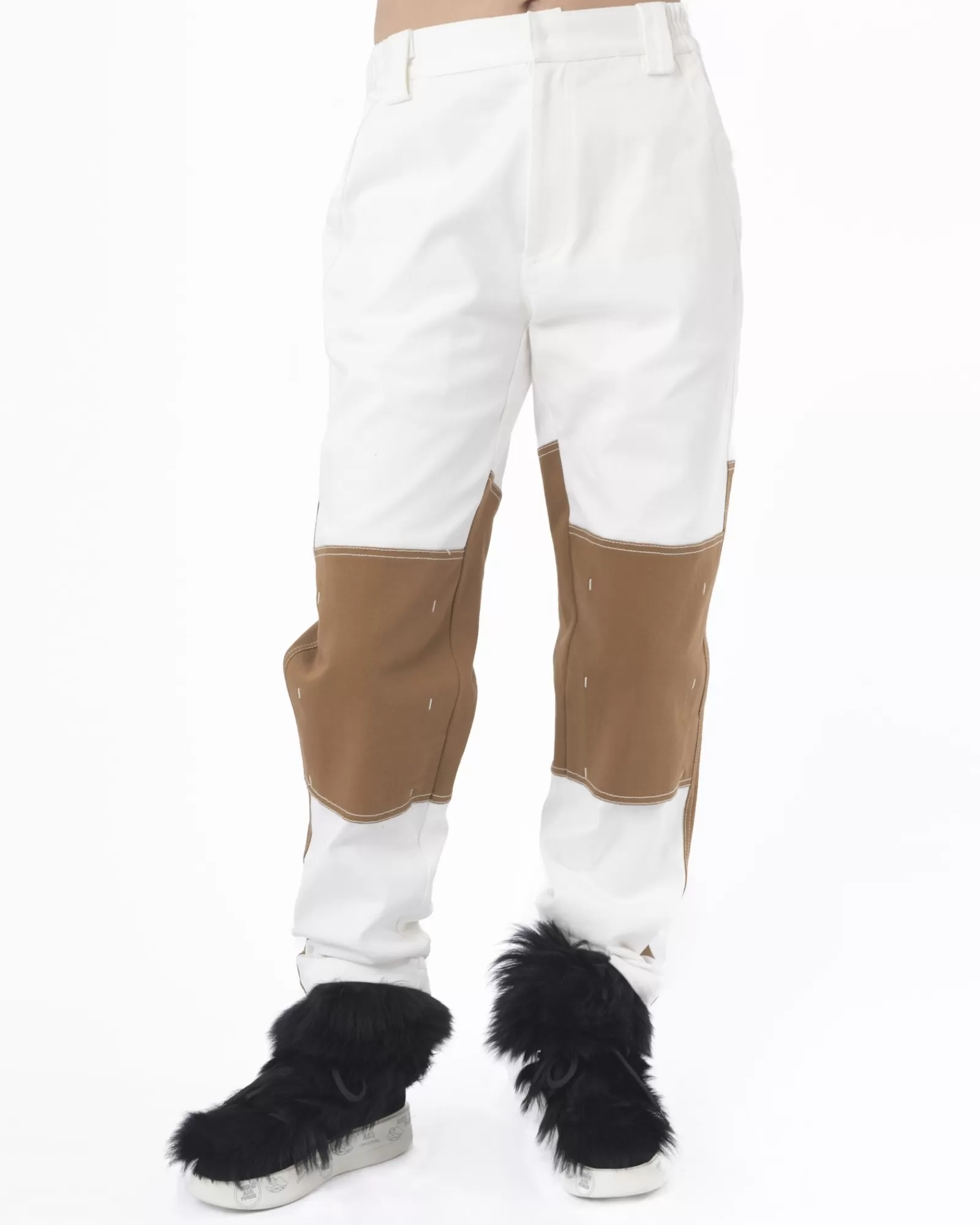 La Piscine Paris Pantalon coupe large à empiècements Avn Blanc Sale