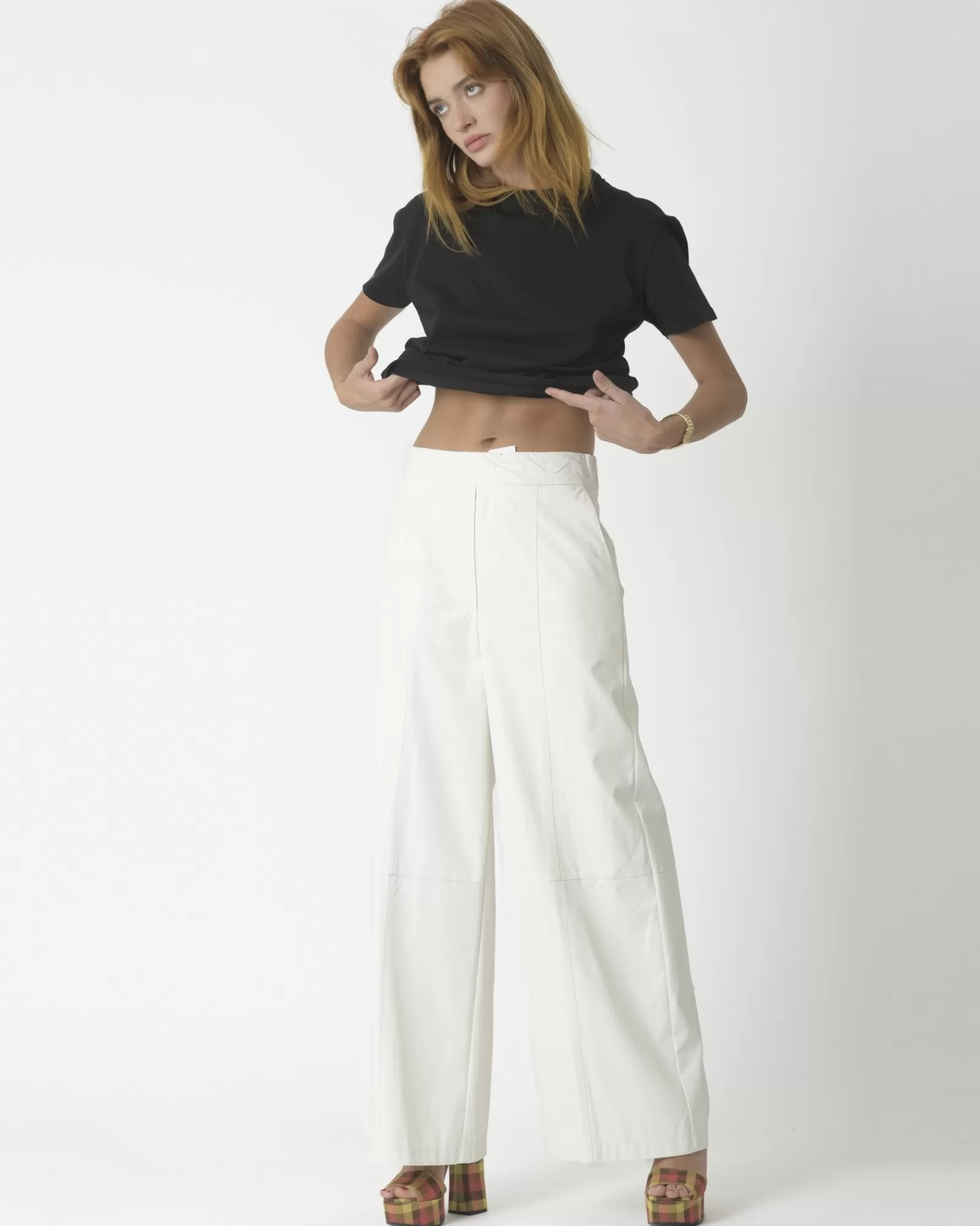 La Piscine Paris Pantalon coupe large Paola Aragone Blanc Store