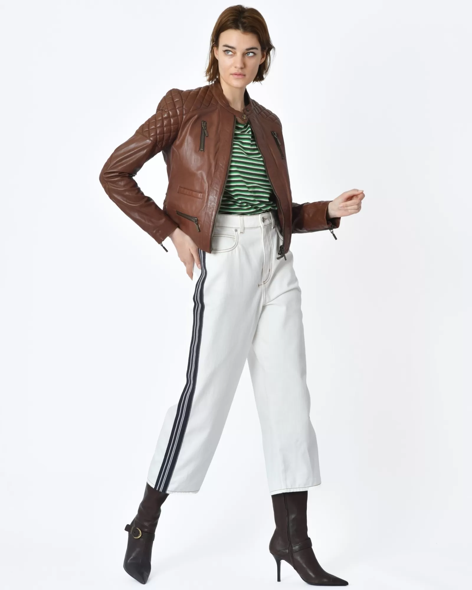 La Piscine Paris Pantalon denim rayure coté bleu Alexander Mcqueen Blanc Online